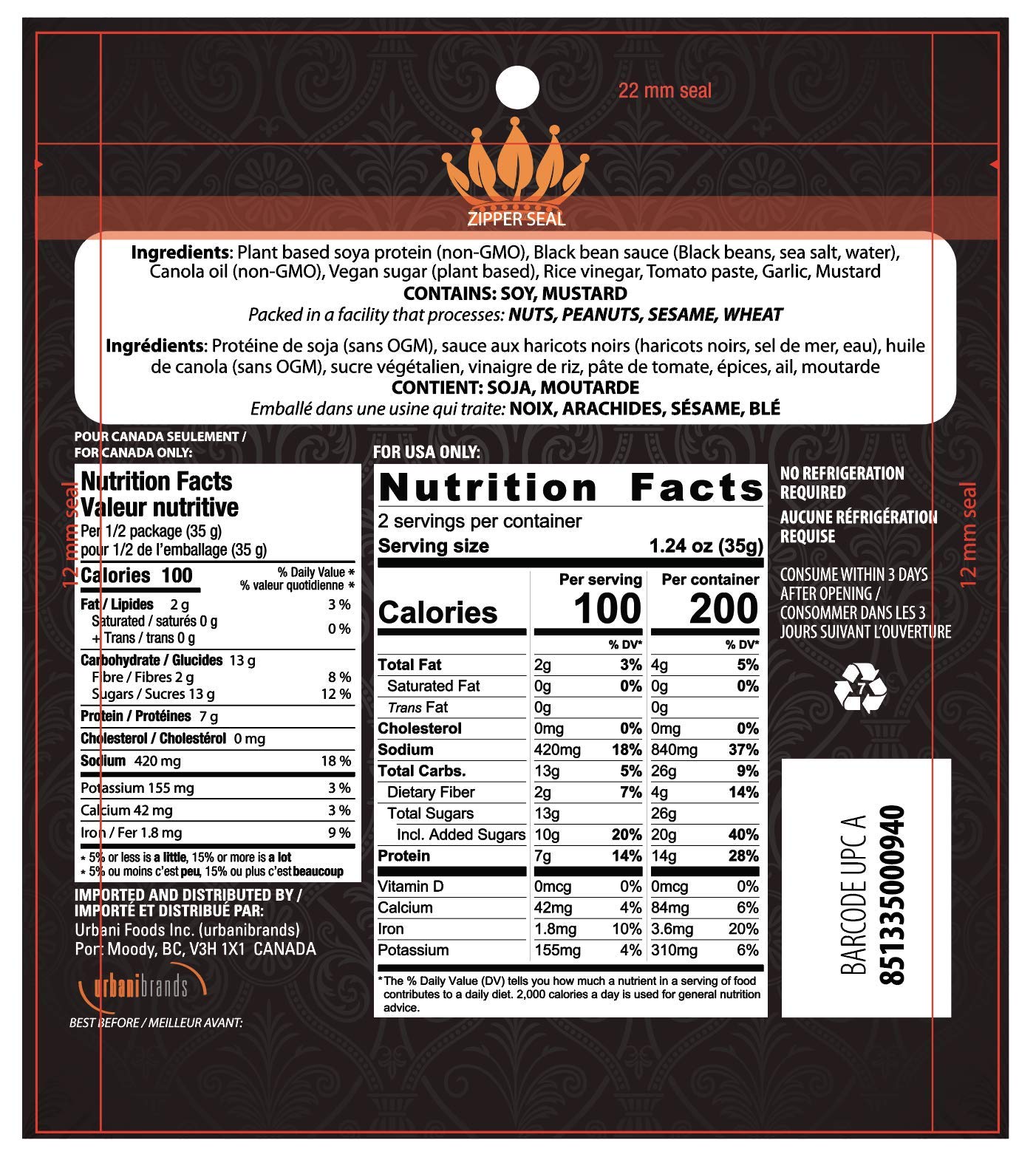 Noble Jerky - Vegan, Plant-Based Protein Snack, Non-GMO, Hickory Smoked Flavor (12 Pack, 70g Bags) | Healthy On-The-Go Snack for Hiking, Travel & Work
