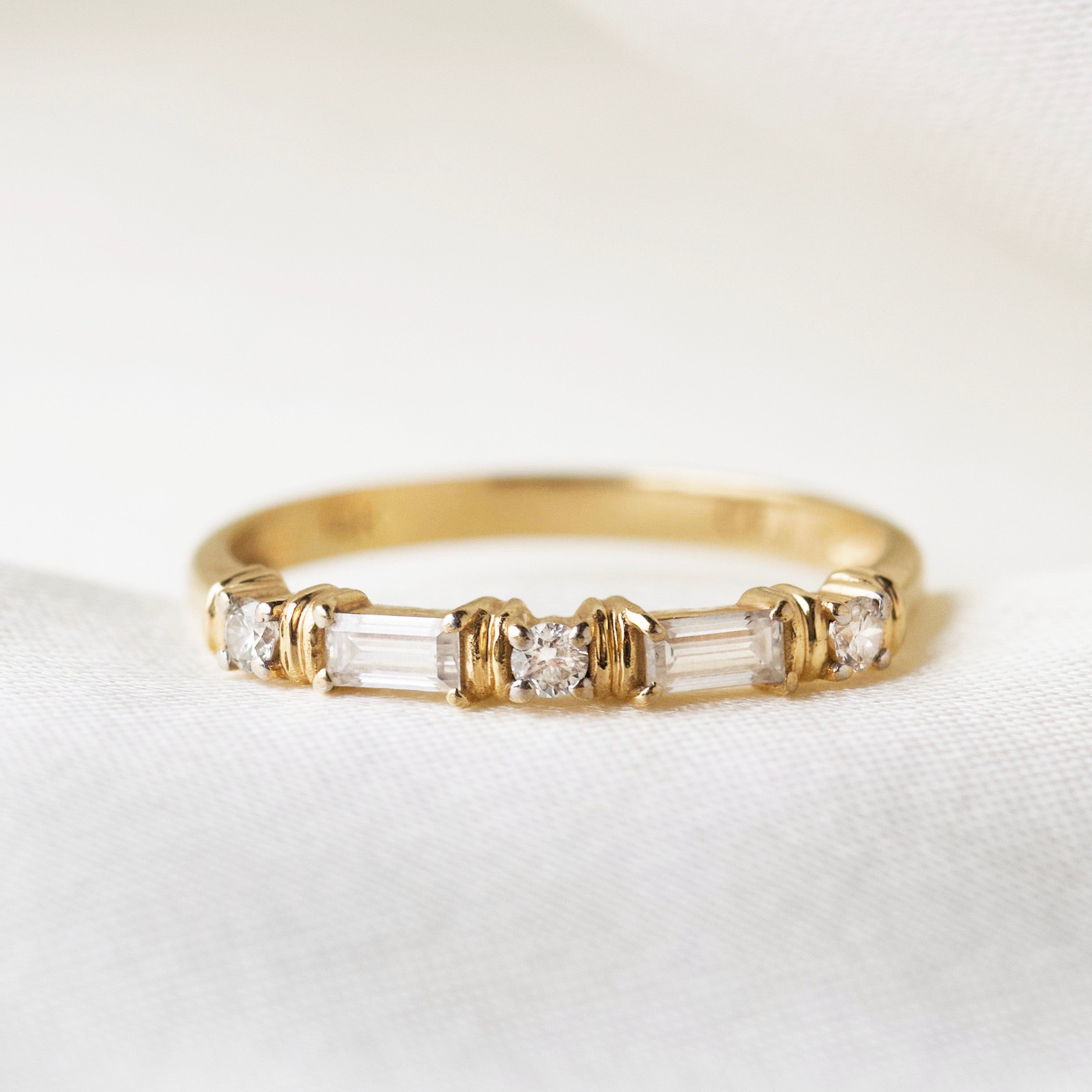 Moissanite & Diamond Eternity Wedding Band for Women - 14K White Gold Stackable Bridal Ring Set - Perfect for Engagement, Anniversary & Valentine's Day Gifts