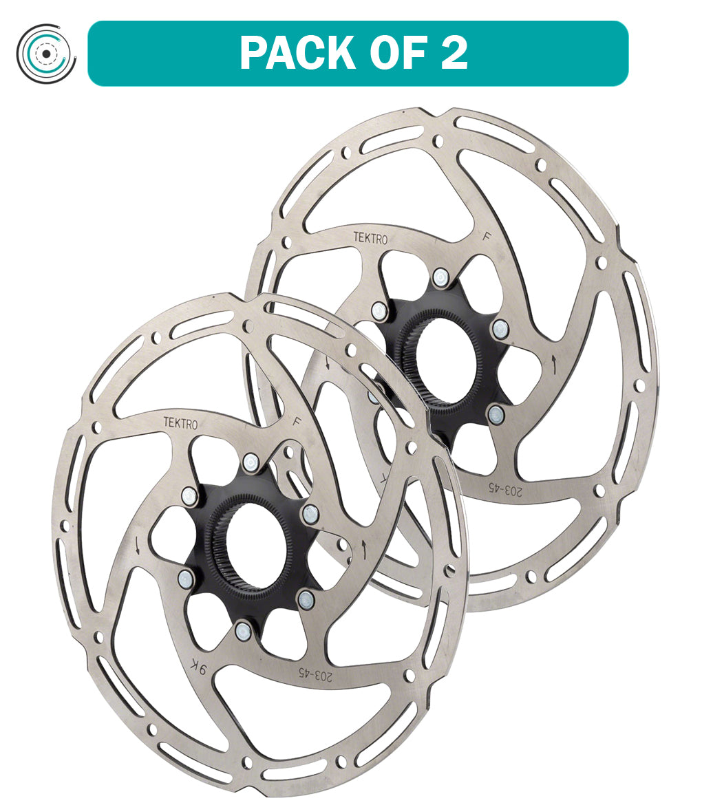 2 Pack Tektro TR160 45 Disc Brake Rotor - 160mm Center Lock, 2.3mm Thickness - Compatible with Mountain Bikes, Road Bikes & E-Bikes - Perfect for Trail Riding, Commuting & Performance Cycling