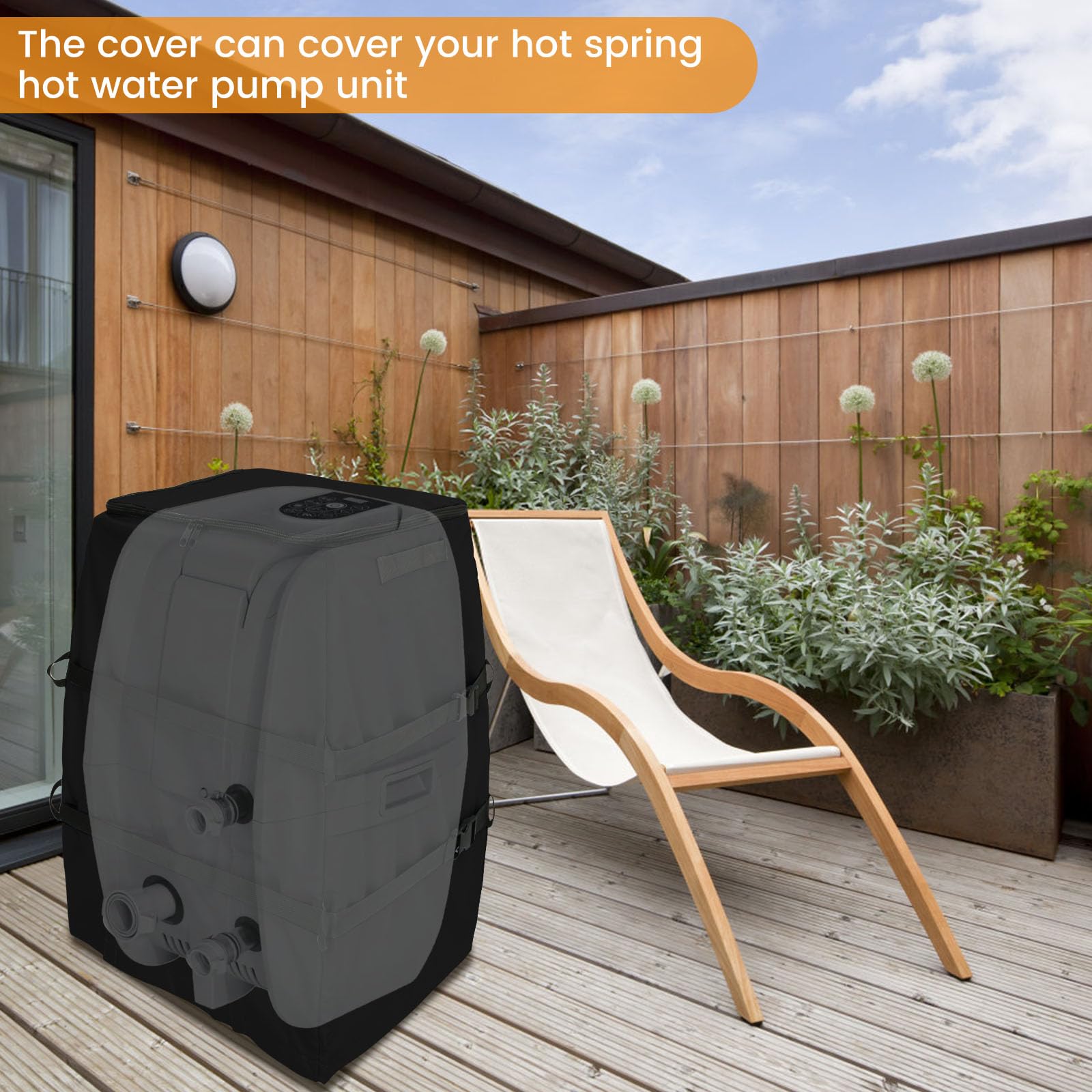 Premium Hot Tub Spa Heater Pump Cover - Waterproof & UV Resistant Black Rectangle Pool Cover for Outdoor Protection | Perfect for Jacuzzi, Backyard Spas, and Swimming Pool Equipment