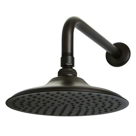 Victorian 8 Inch Rain Shower Head with 12 Inch Adjustable Shower Arm in Oil Rubbed Bronze - Perfect for Bathroom Renovation & Spa-Like Shower Experience