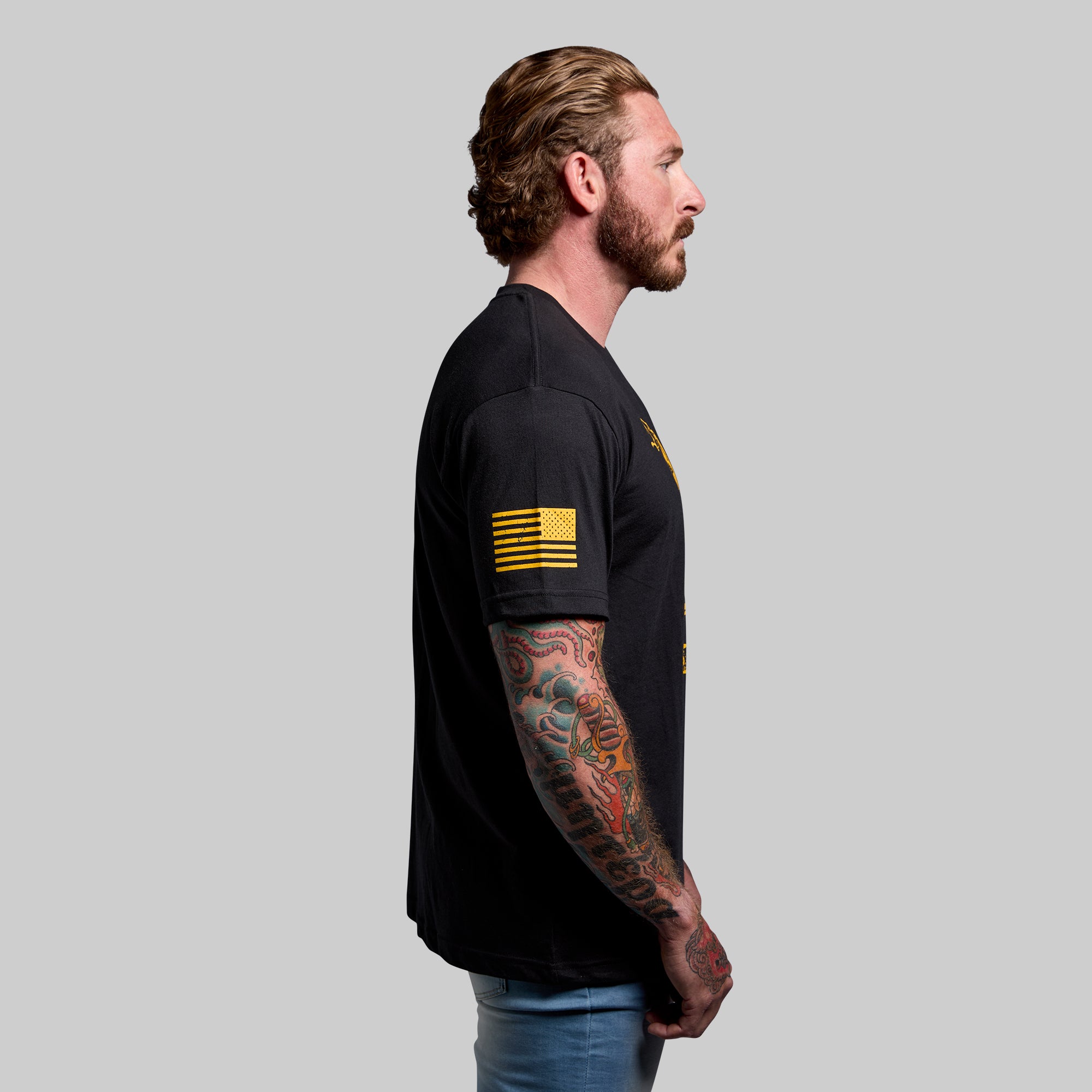 Gadsden Flag T-Shirt for Men & Women - Black American Revolutionary War Don't Tread On Me Graphic Tee - Patriotic Shirt for 4th of July, Veterans Day & Political Events