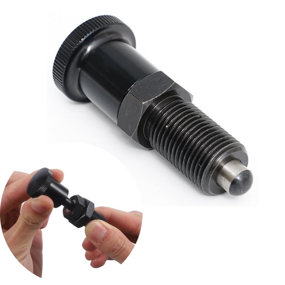 2PCS Spring Loaded Plunger Pull Knob - Retractable Ball Plunger with Short Spring, Non-Locking Indexing Pin for DIY, Woodworking, and Machinery Applications - Perfect for Jigs, Fixtures, and Tool Adjustments