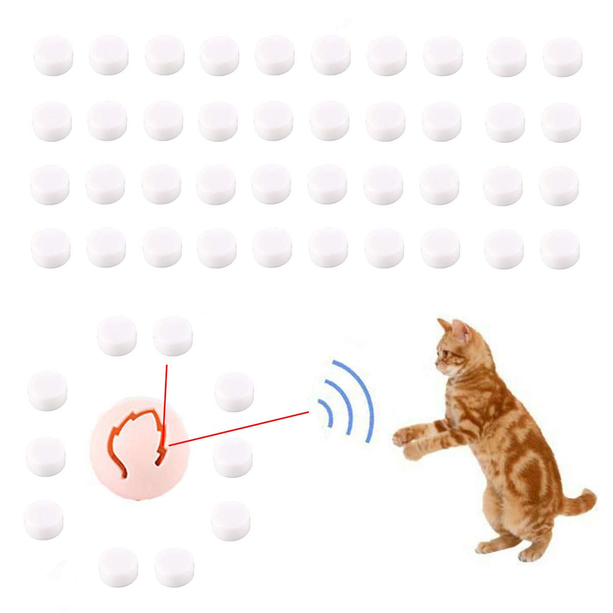 55pcs Noise Maker Insert Rattle Toy - 22mm & 18mm Rattles for Baby Toys & Pet Dog Chew Toys Repair - Perfect for DIY Fixes, Puppy Teething, and Infant Sensory Play