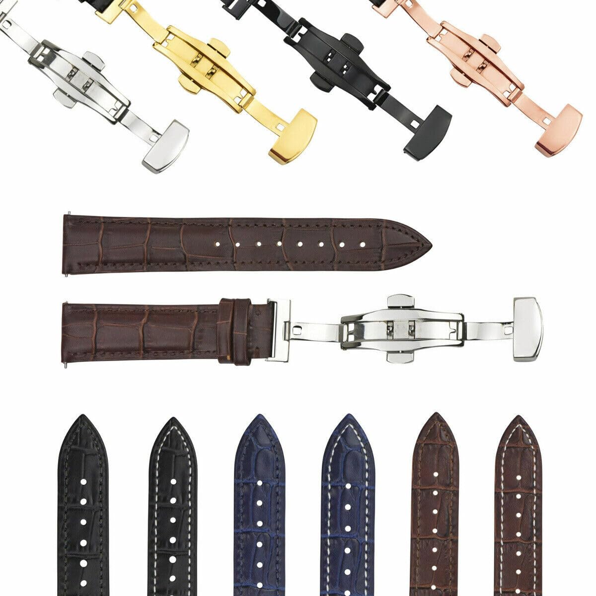 Genuine Leather Watch Band Strap 16-24mm Quick Release Replacement for Citizen - Perfect for Dress Watches, Business & Casual Wear
