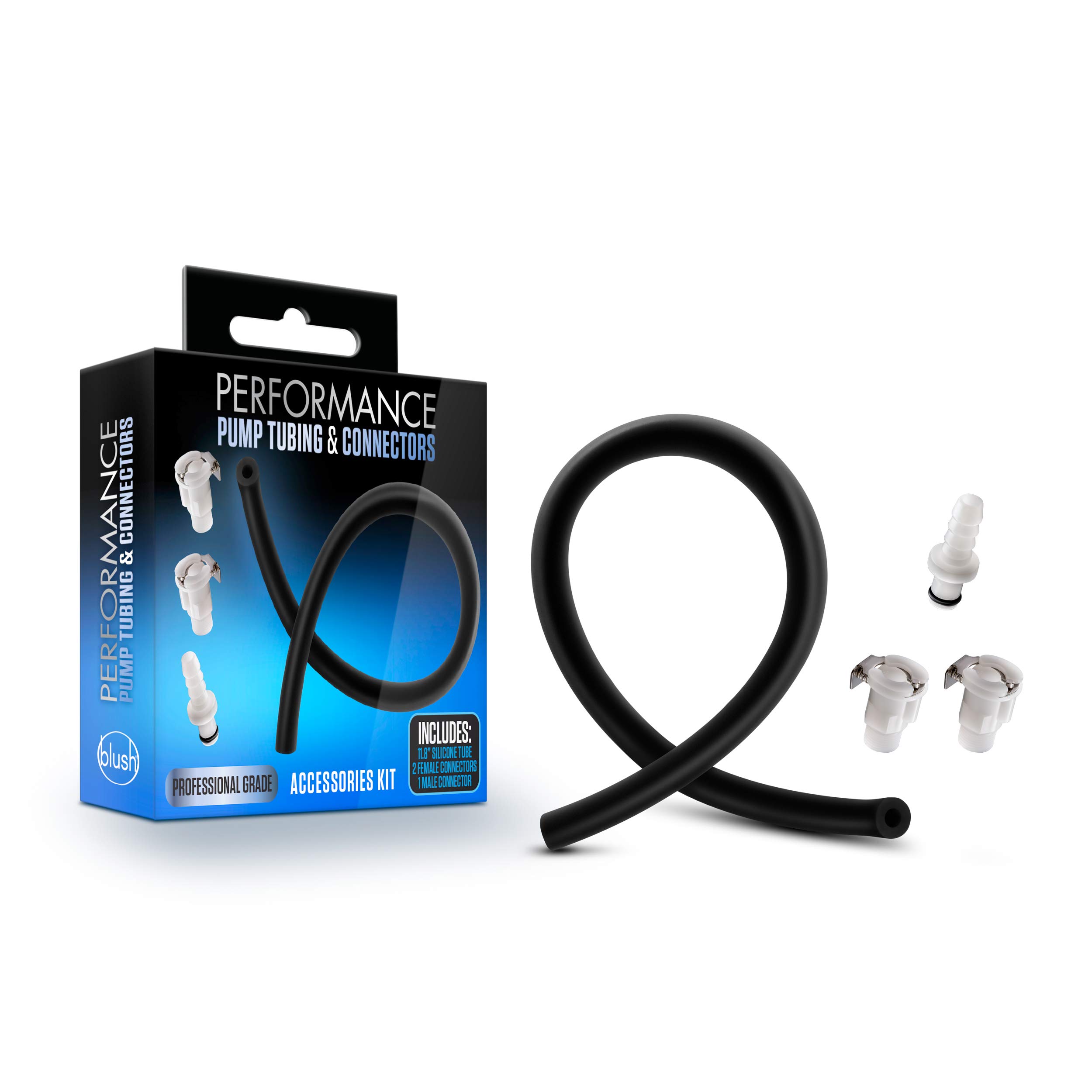 Blush Novelties Performance Penis Pump Upgrade Kit with Silicone Tubing - Male & Female Fittings - Enhance Intimacy for Couples & Solo Play - Perfect for Sensual Massage & Pleasure Enhancement