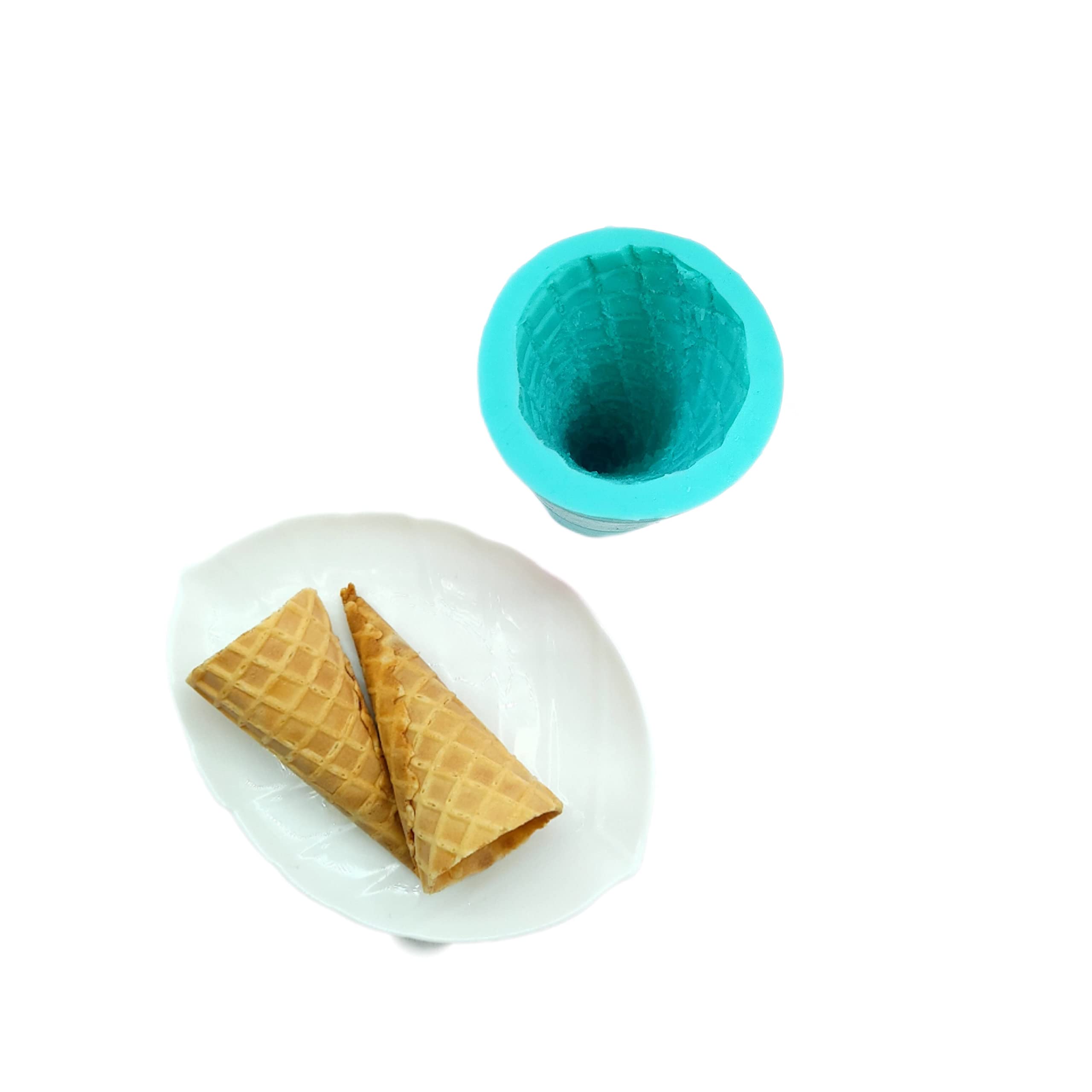 Premium Silicone Waffle Cone Mold - 3D Realistic Ice Cream Cone Maker for Homemade Desserts, Wax Melts & DIY Crafts - Perfect for Parties, Baking & Candy Making