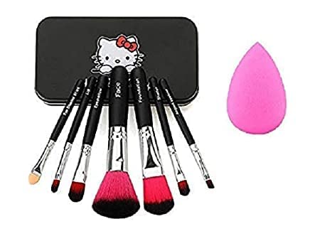 BLUSH18 Professional Makeup Brush Set with Storage Case & Blending Sponge - Black | Complete Cosmetic Kit for Foundation, Contouring & Eyeshadow Application | Perfect for Travel & Home Makeup Organization