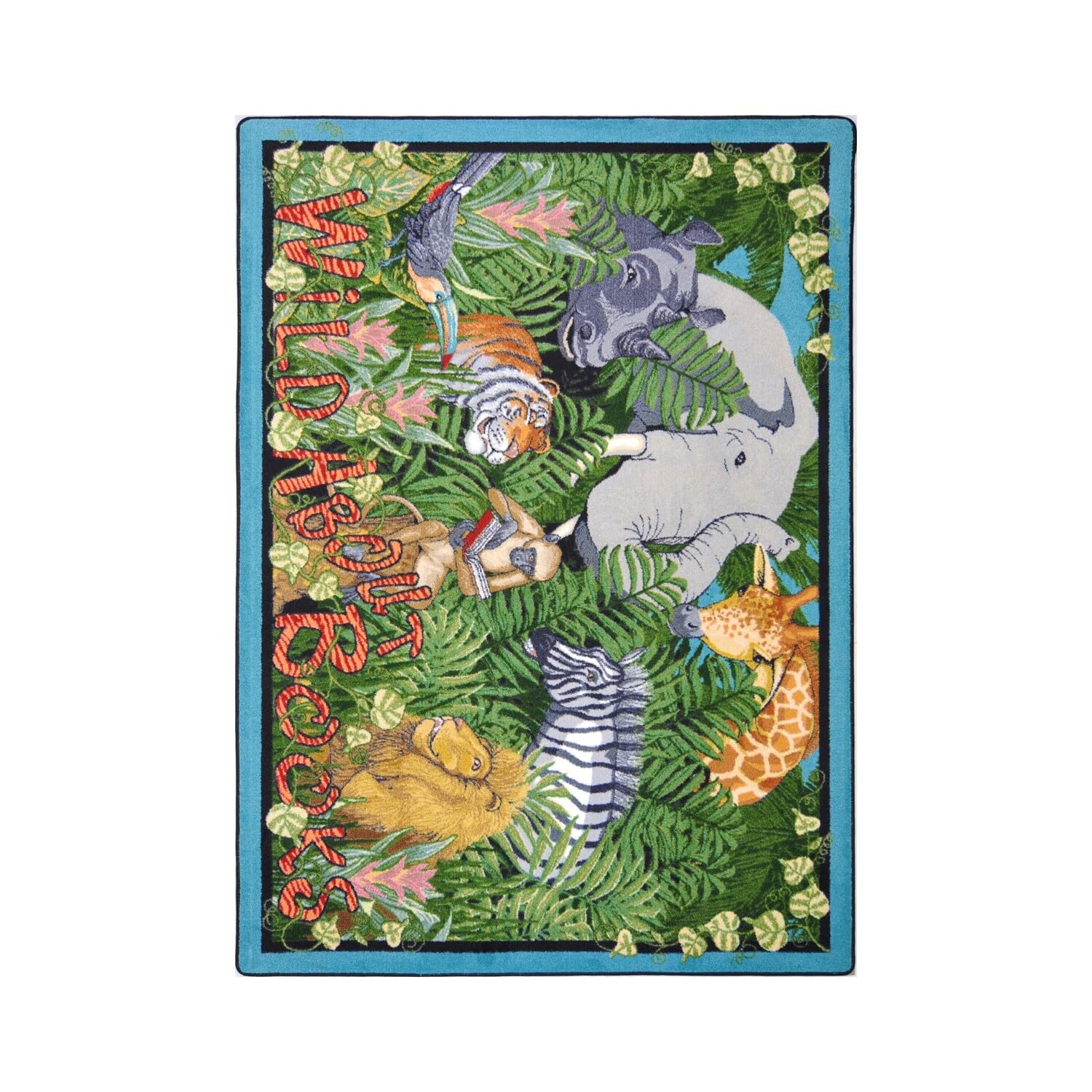 Joy Carpets Wild About Books Educational Kids Rug 3'10