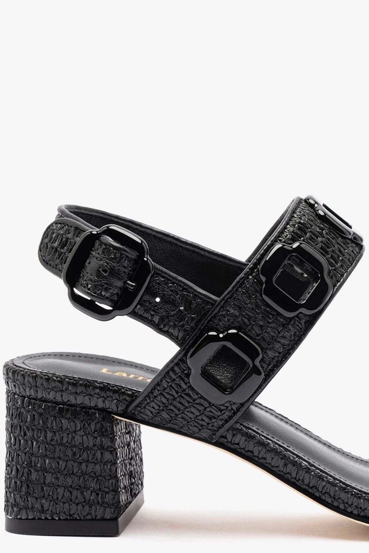 Milan Black Wave Raffia Sandals - Comfortable & Stylish Women's Summer Shoes for Beach, Vacation, and Casual Outings