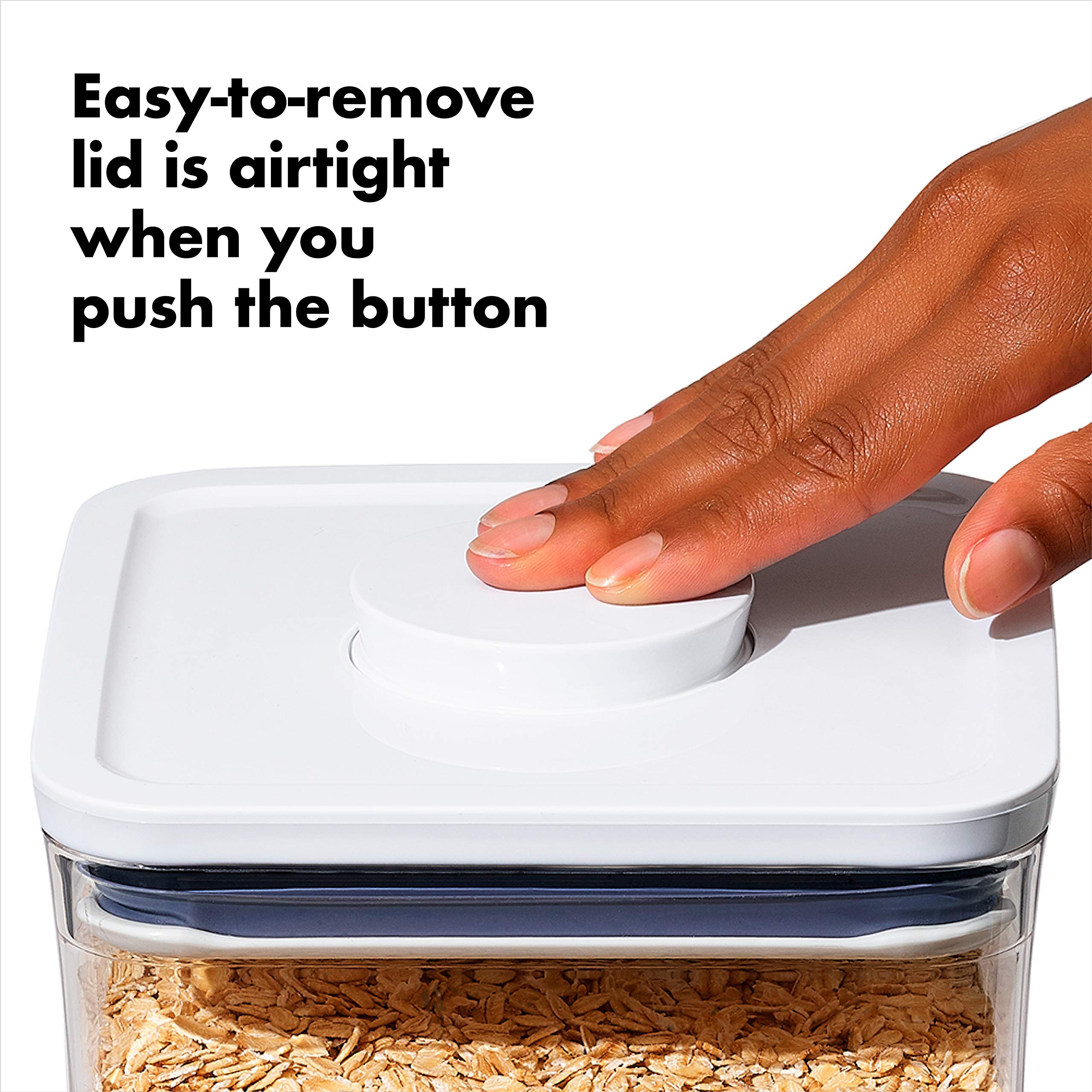 OXO Good Grips 1.7 Qt Airtight Food Storage Container - Small Square Medium POP Container for Granola, Dried Beans, Snacks - Perfect for Kitchen Pantry Organization & Fresh Food Storage