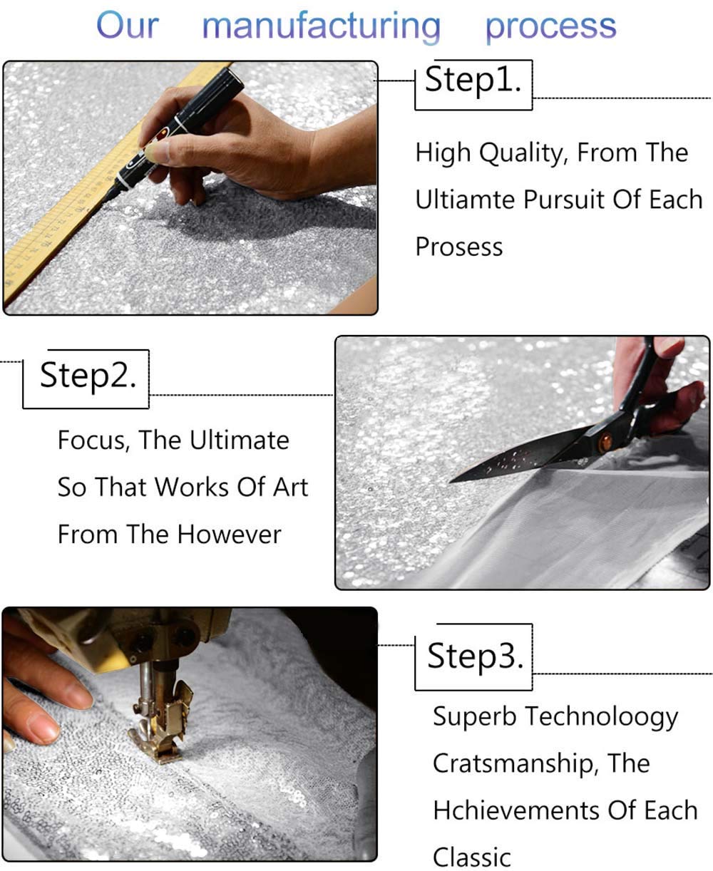 ShinyBeauty 5FT x 10FT Silver Sequin Fabric Photo Booth Backdrop - Sparkling Party Decor for Weddings, Birthdays & Events
