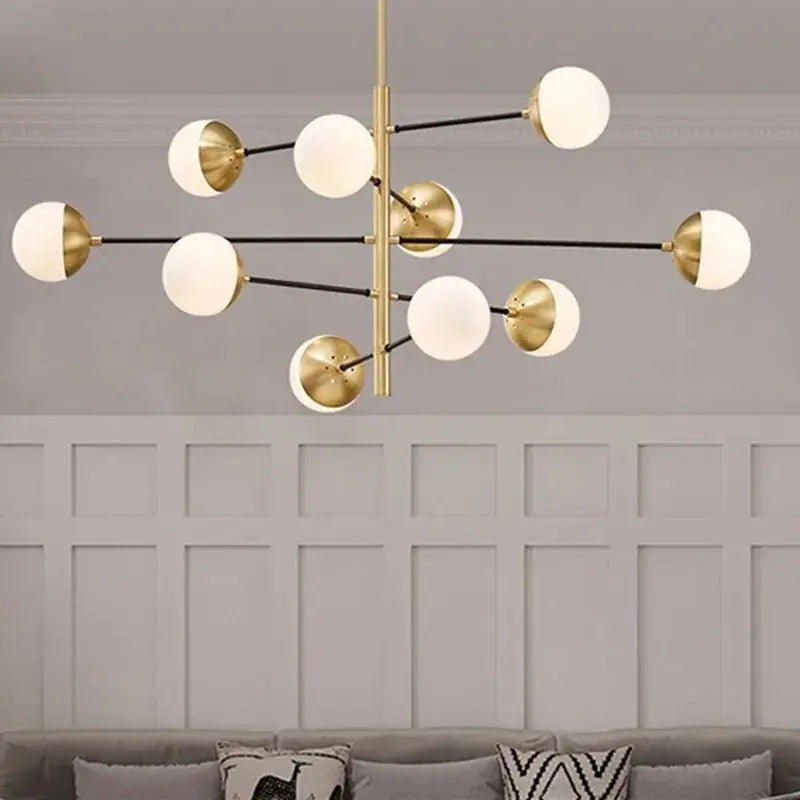 Modern Bubble Cascade Chandelier with 8/10 Glass Balls - Elegant Lighting Fixture for Dining Room, Living Room, or Bedroom Decor