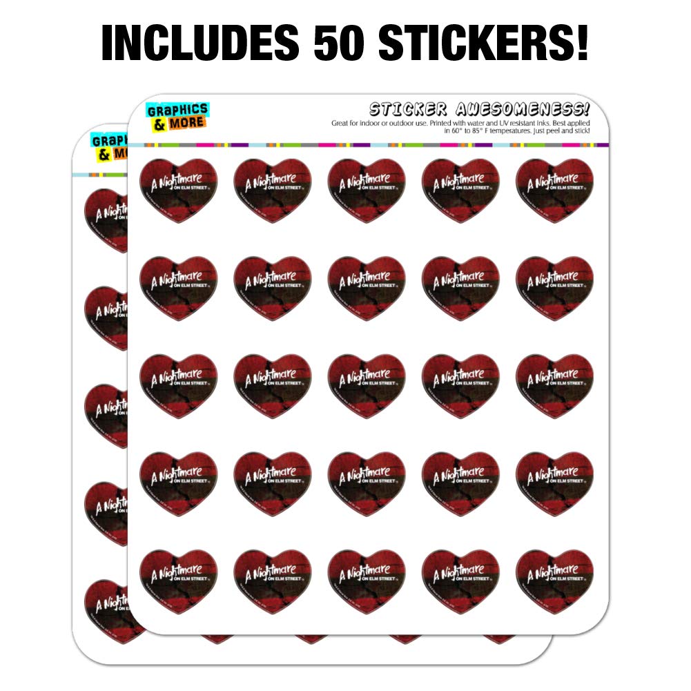 Freddy Krueger Nightmare on Elm Street Heart-Shaped Planner Stickers - Scrapbooking, Bullet Journal, DIY Crafts, Halloween Decorations
