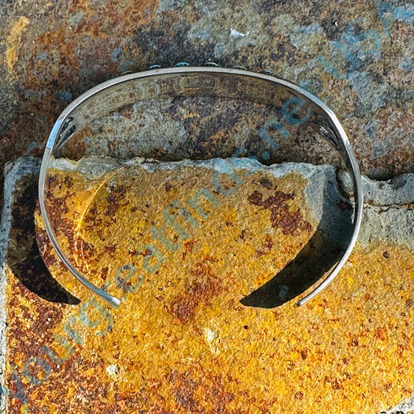 Authentic Sterling Silver Navajo Turquoise Row Bracelet for Women | Handmade Native American Jewelry | Perfect for Boho, Western & Everyday Wear