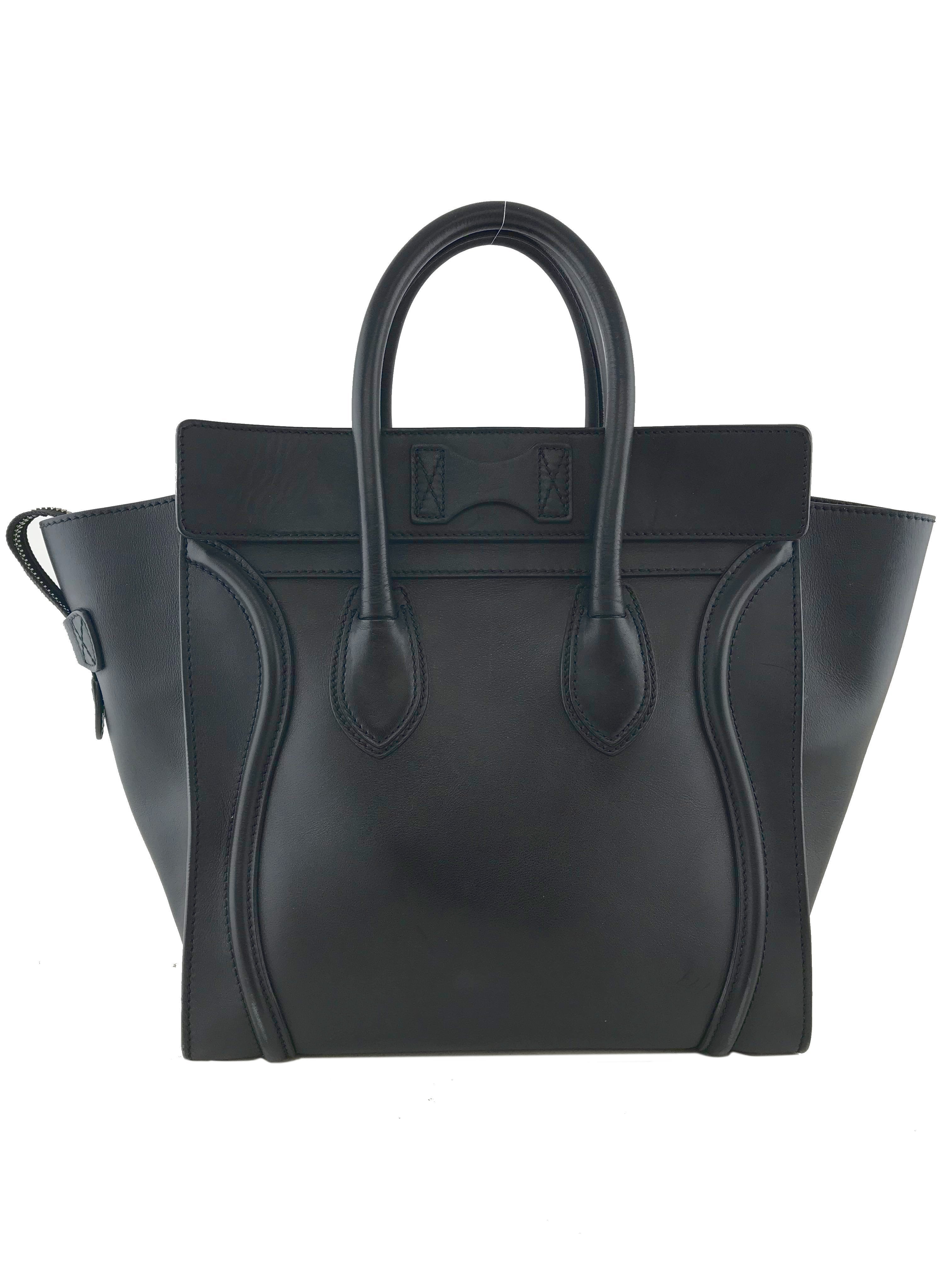 Celine Mini Luggage Calfskin Tote Bag for Women - Luxury Leather Handbag with Top Handle, Perfect for Work, Travel & Everyday Use