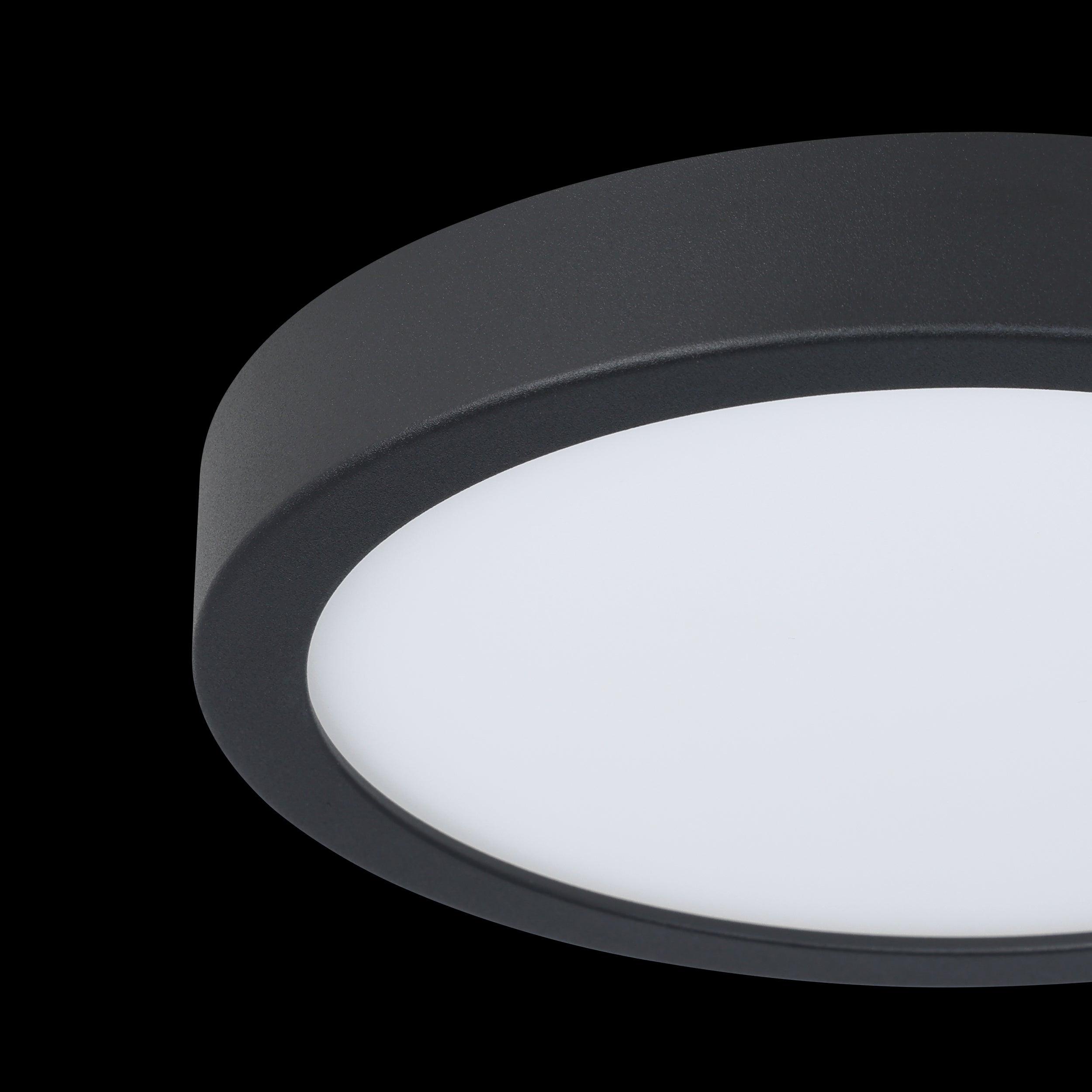 Eglo Connect Fueva Z Smart LED Black Round Flush Mount Ceiling Light - Modern Dimmable Lighting for Bedroom, Living Room & Kitchen