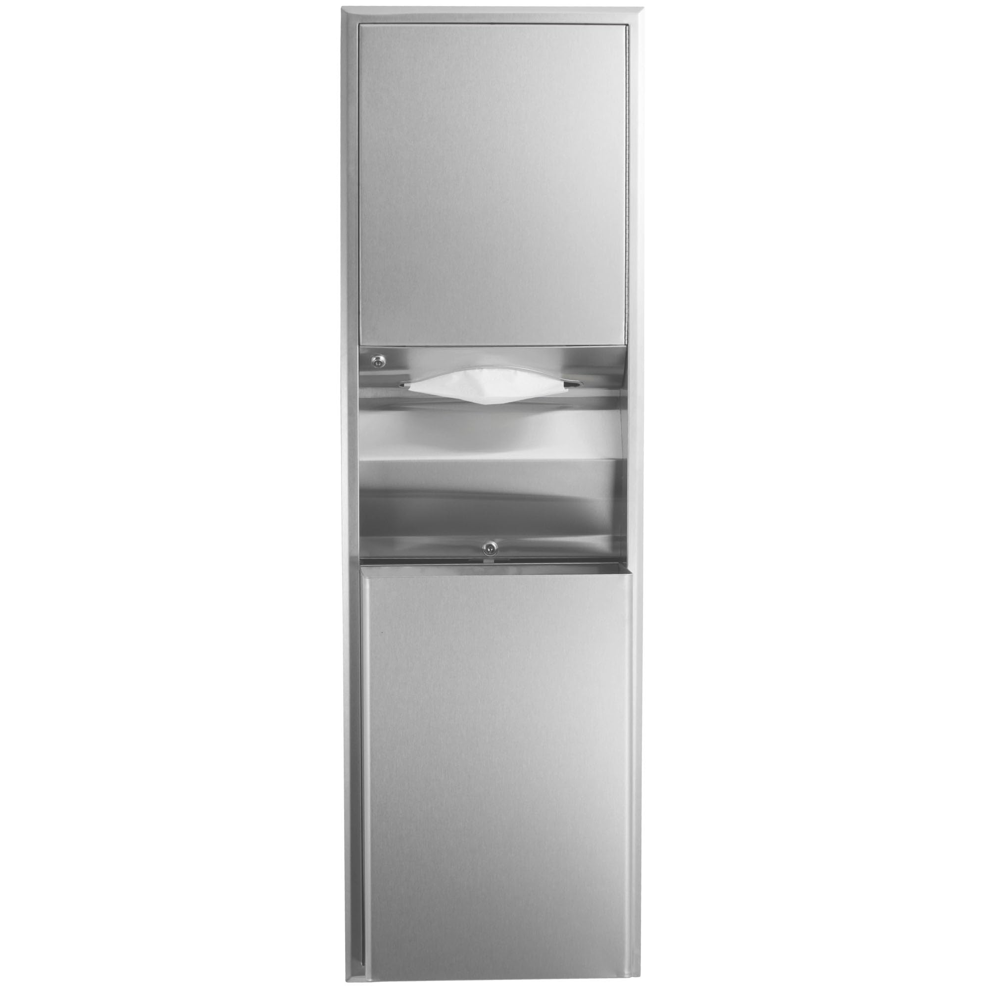 Bobrick ClassicSeries Recessed Convertible Paper Towel Dispenser with Waste Receptacle - 15.19