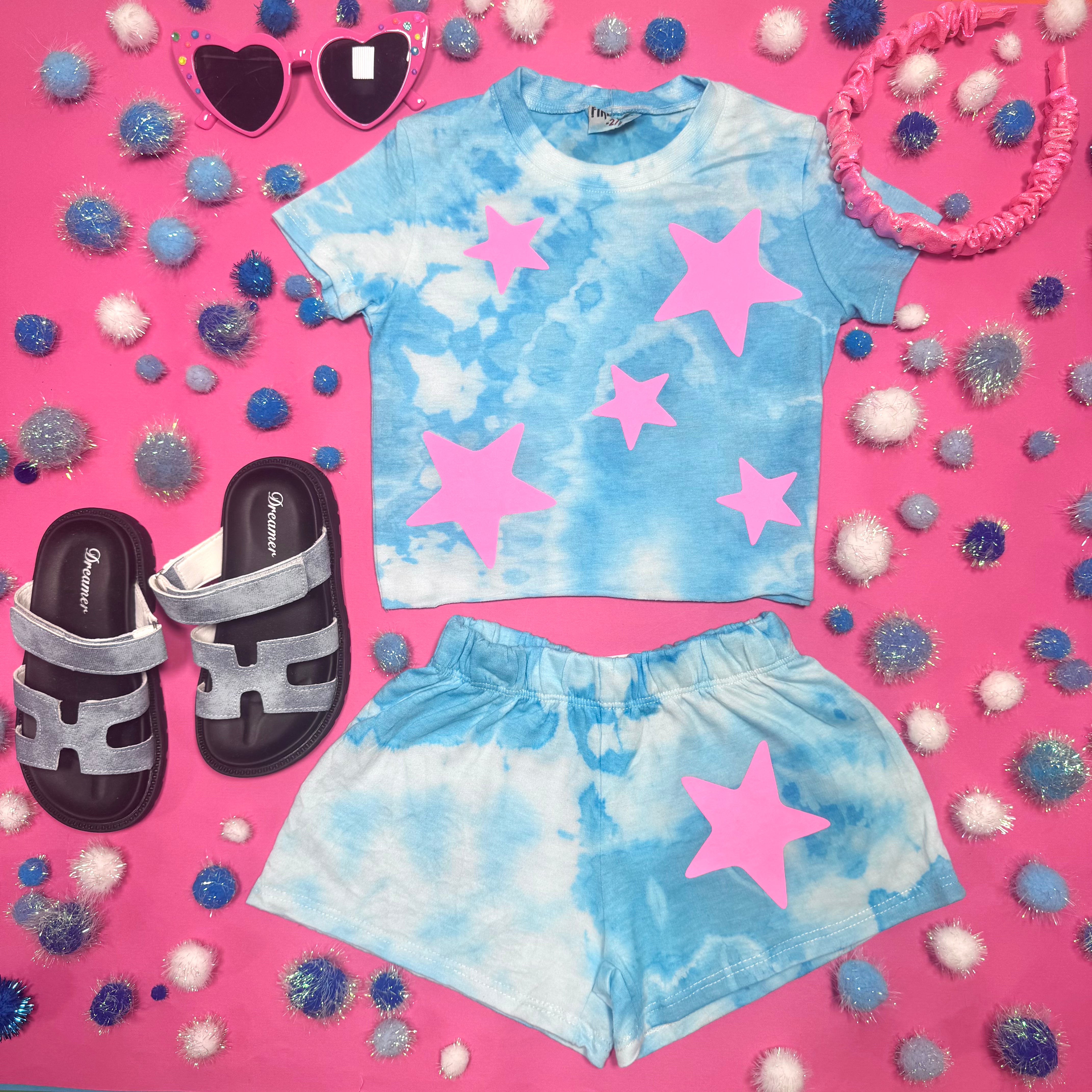 NEON STARS CLOUD WASH T-SHIRT - Trendy Graphic Tee for Men & Women | Perfect for Streetwear, Concerts & Casual Outfits