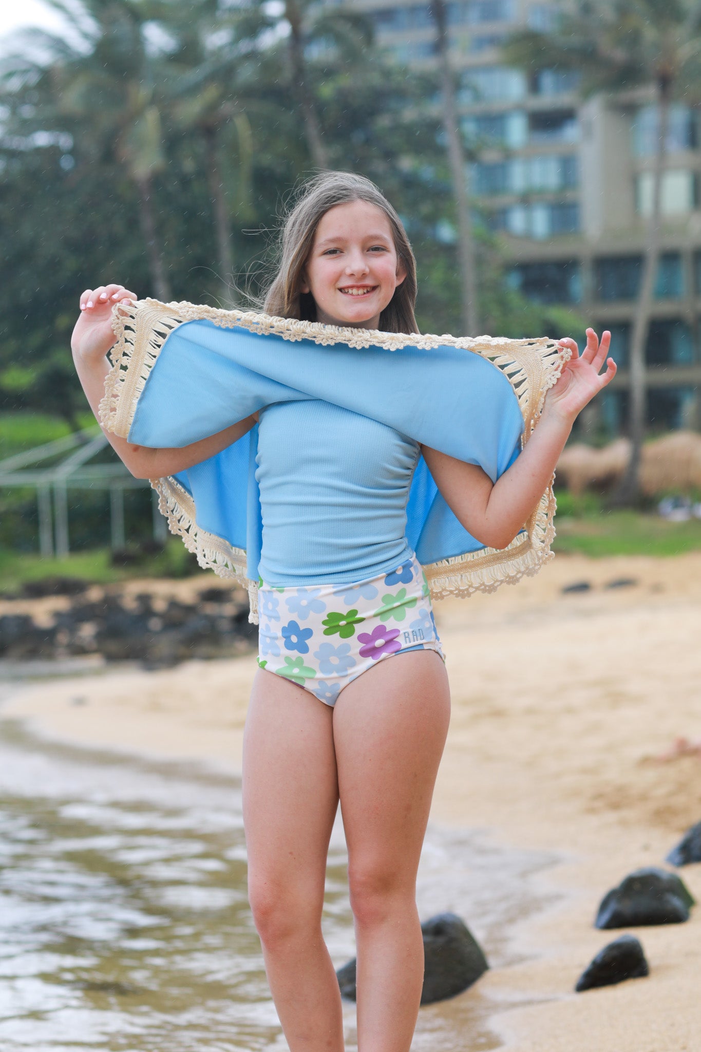 Chloe Crochet Ruffle Tankini Top for Tweens - Stylish Swimwear for Girls Age 8-14 - Perfect for Beach Vacations & Pool Parties