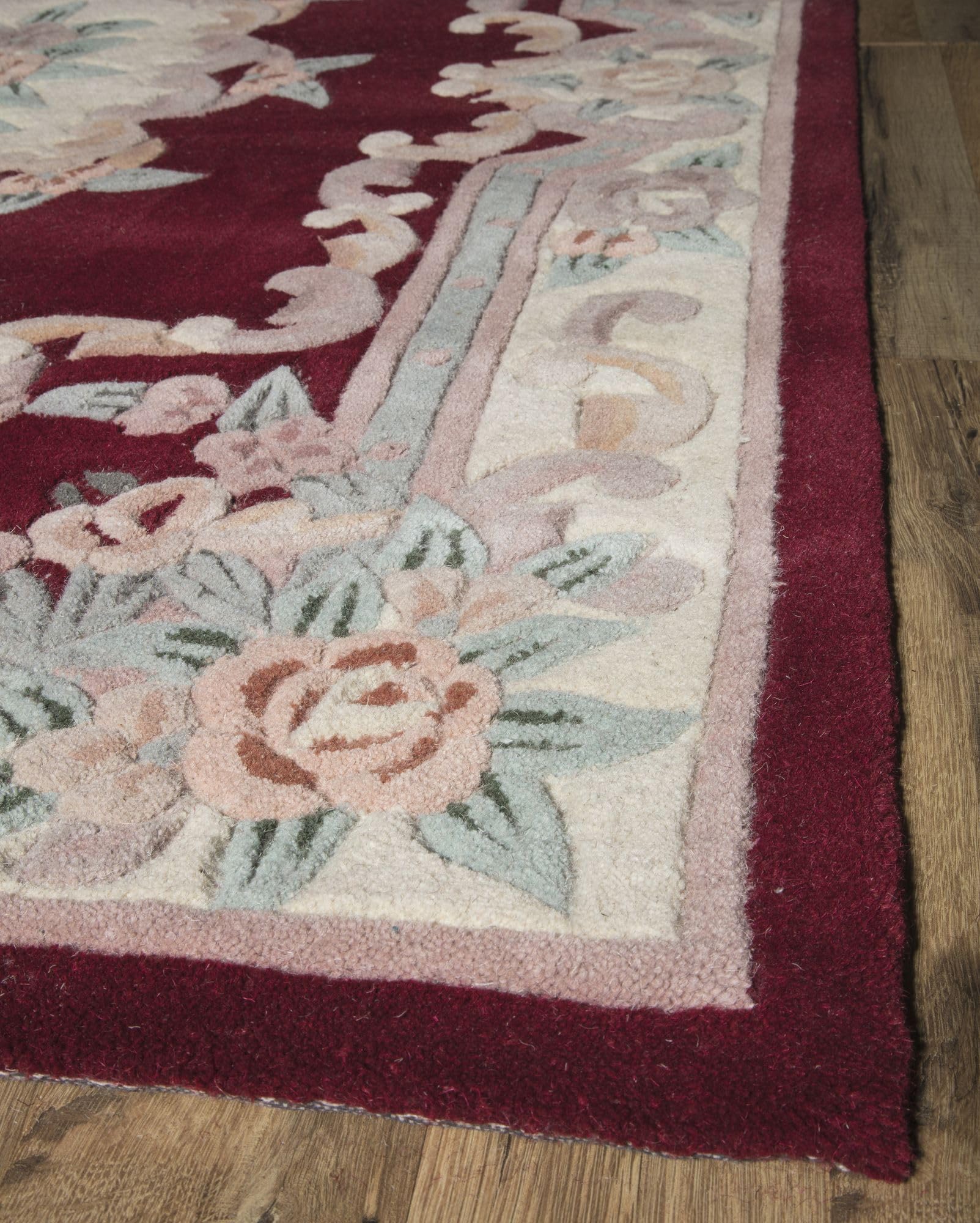Rugs America RA21825 6x9 Feet Burgundy Area Rug - Soft & Durable Living Room Rug for Bedroom, Dining Room, and Home Decor