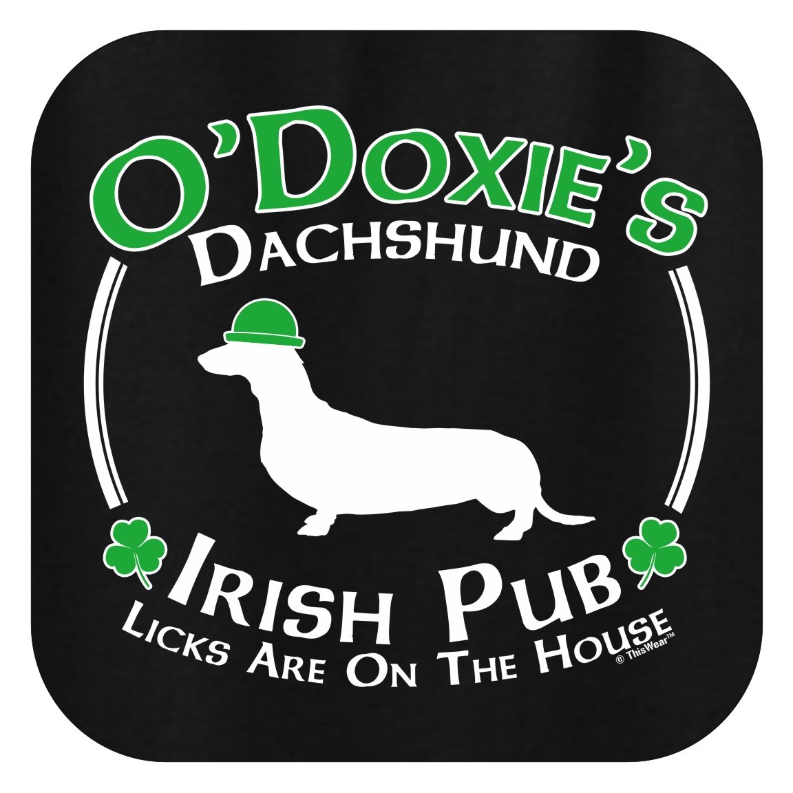 ThisWear St. Patrick's Day Dachshund Dog Irish Pub Sign T-Shirt - Funny Pet Lover Gift for St. Paddy's Day Parties & Irish Festivals