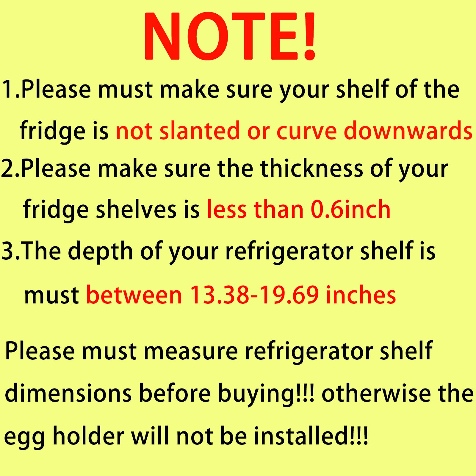 Snap-On Refrigerator Egg Holder - Clear Pull-Out Egg Storage Container & Organizer for Fridge (Fits Shelves Under 0.6