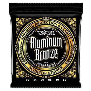 Ernie Ball Extra Light Aluminum Bronze Acoustic Guitar Strings 10-50 Gauge (P02570) - Bright Tone & Long Lasting - Perfect for Folk, Country & Fingerstyle Playing