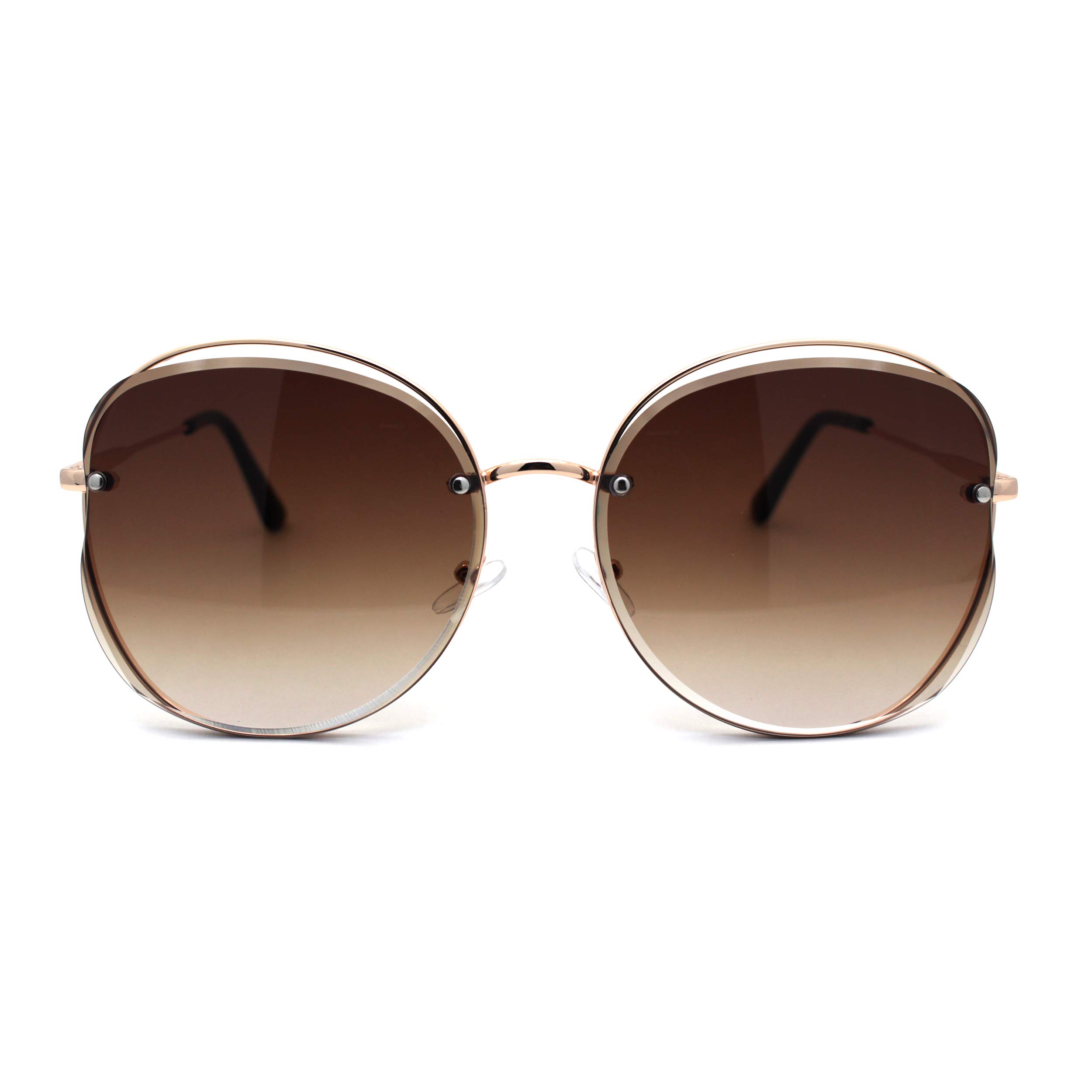 Women's Fashion Butterfly Sunglasses with Exposed Lens - Trendy Diva Style for Summer Outfits & Beach Vacations