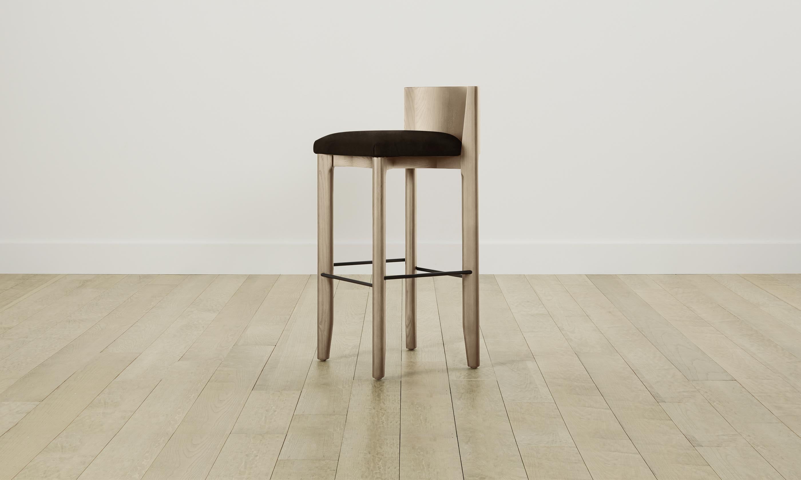 Premium Nubuck Leather Bar Stool - Espresso Brown Counter Height Stool for Kitchen Island, Home Bar & Dining Room - Modern & Comfortable Seating for Restaurants & Cafes