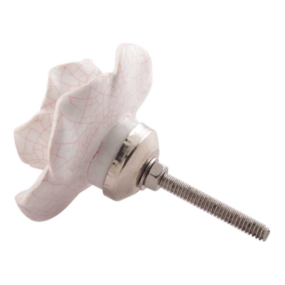 Premium Ceramic Rose Knobs - 20pcs White Drawer Pulls for Kitchen Cabinets & Dressers