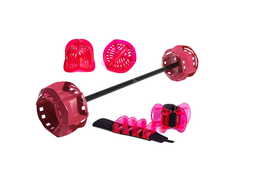 Hydrorevolution Ultimate Pool Exercise Bundle - Medium Resistance Water Weights for Aqua Fitness | Water Exercise Equipment Set with Aqualogix Pink Bells, Fins & Aquastrength Barbell | Includes Quick Start Guide | Perfect for Water Aerobics, Physical Therapy & Low-Impact Workouts