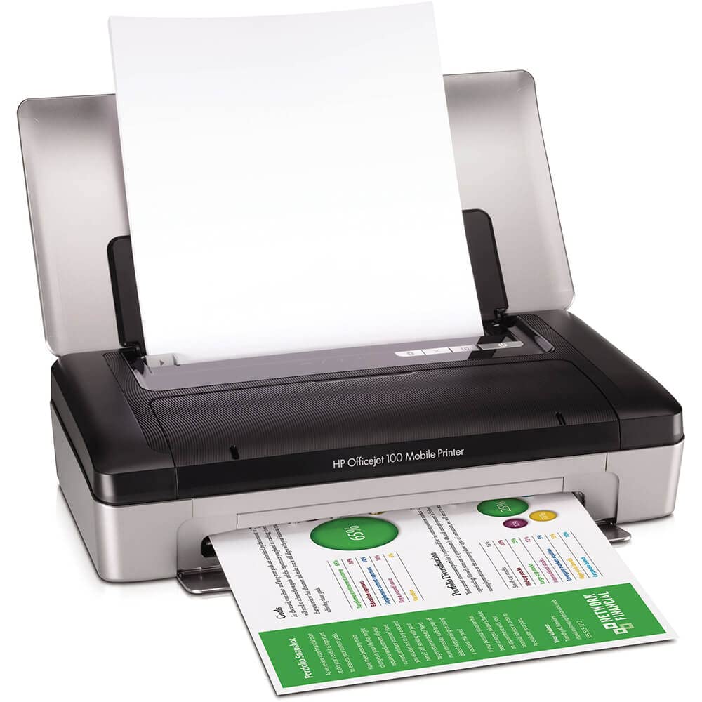 HP Officejet 100 L411A Wireless Mobile Printer | High-Quality Color Printing 4800x1200 dpi | Compact Desktop Design with Bluetooth & USB | Perfect for Home Office, Small Business & On-the-Go Printing