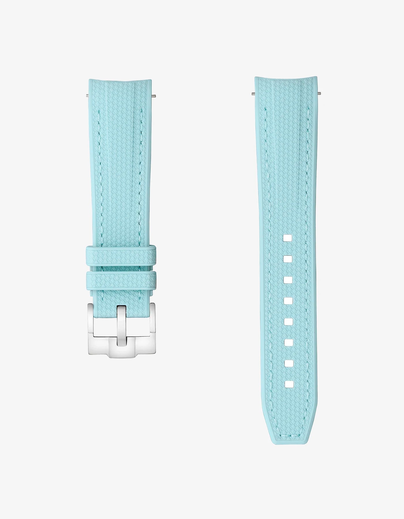 Curved Vertech Rubber Watch Strap - Turquoise Blue for Men & Women | Durable & Comfortable for Swimming, Running & Outdoor Activities