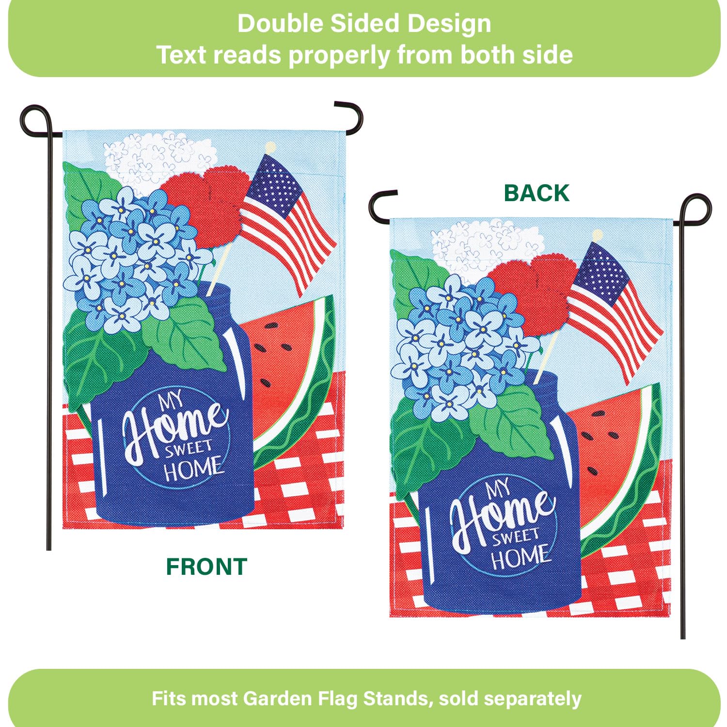Patriotic Garden Flag 12x18 - Double Sided Home Decor for Yard & Porch