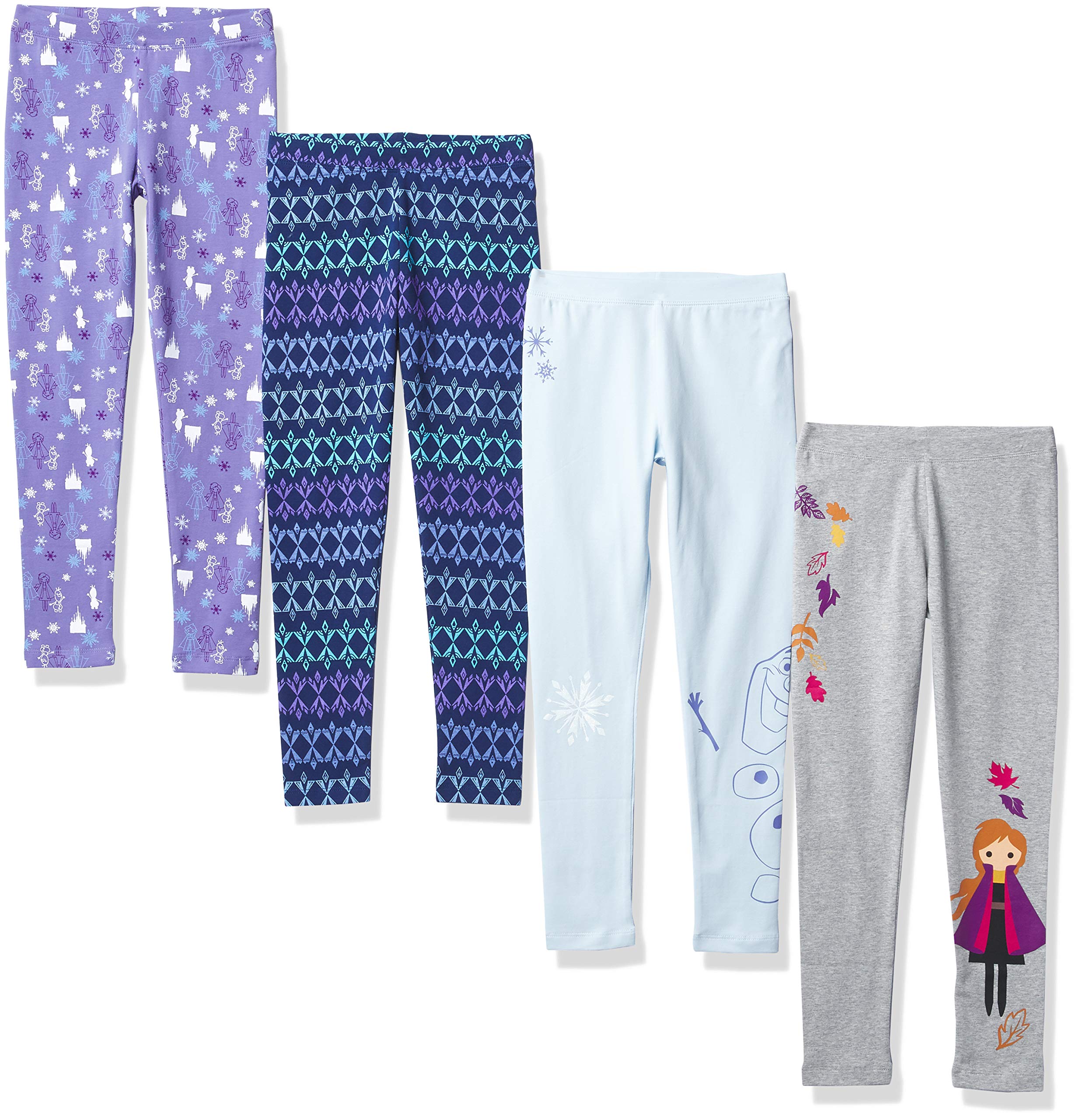 Disney Marvel Star Wars Frozen Princess Girls Toddler Leggings 4-Pack - Soft Stretchy Comfortable Playwear for Everyday & Dress-Up