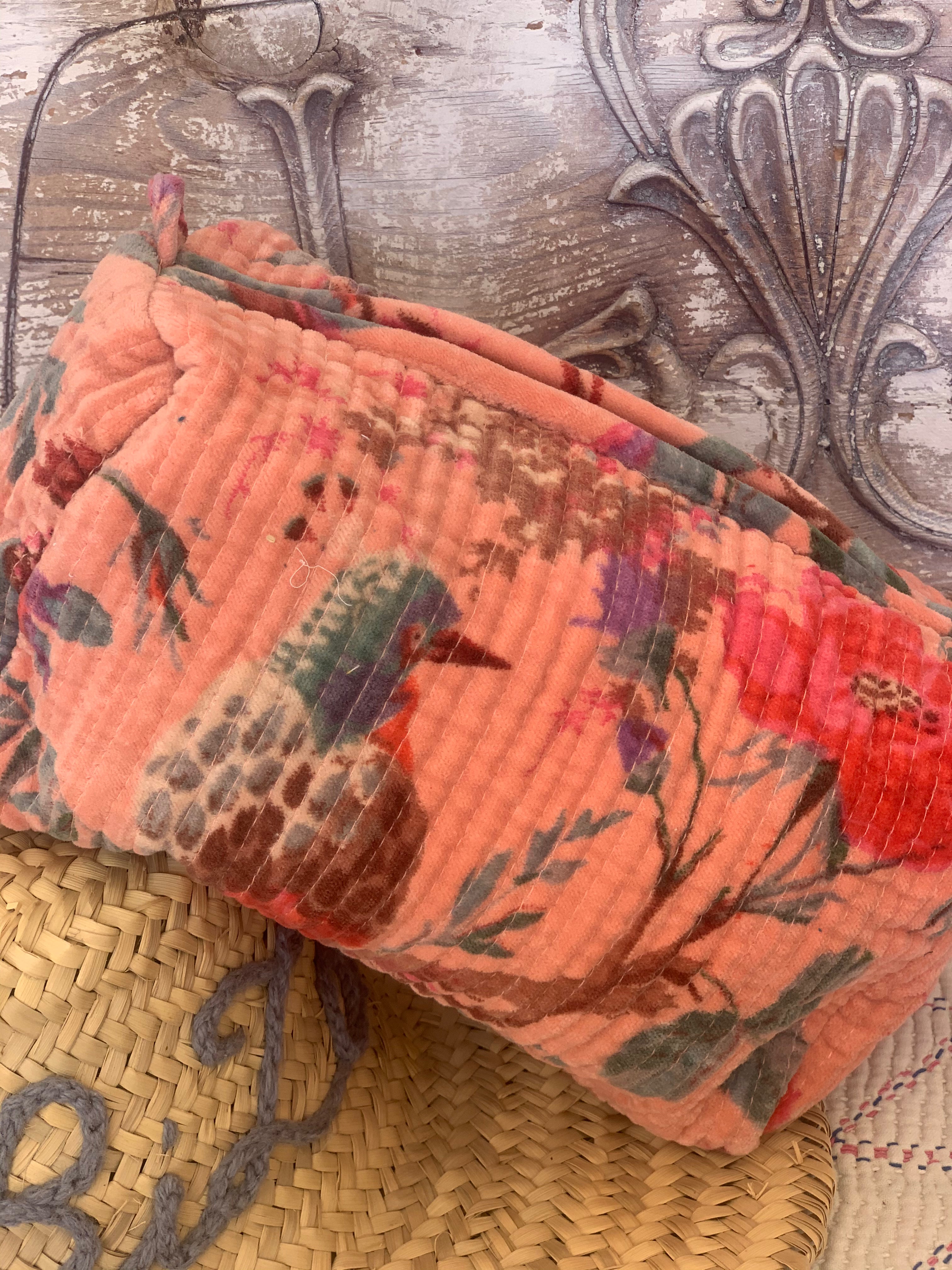 Luxury Large Velvet Cosmetic Bag from Ibiza - Perfect for Travel, Makeup Storage & Gift Ideas