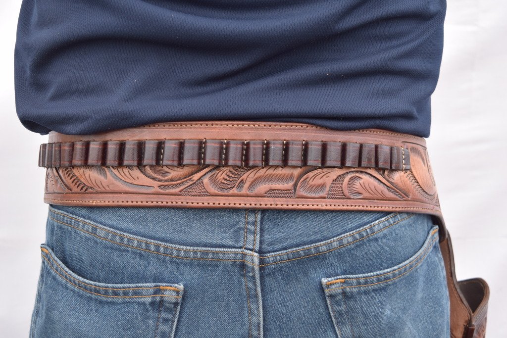 Cowboy Western Style Gun Holster & Belt Rig - .22 Cal Single Drop Holster for Standard .22 Barrel - Perfect for Cowboy Action Shooting, Reenactments & Western Style Outfits