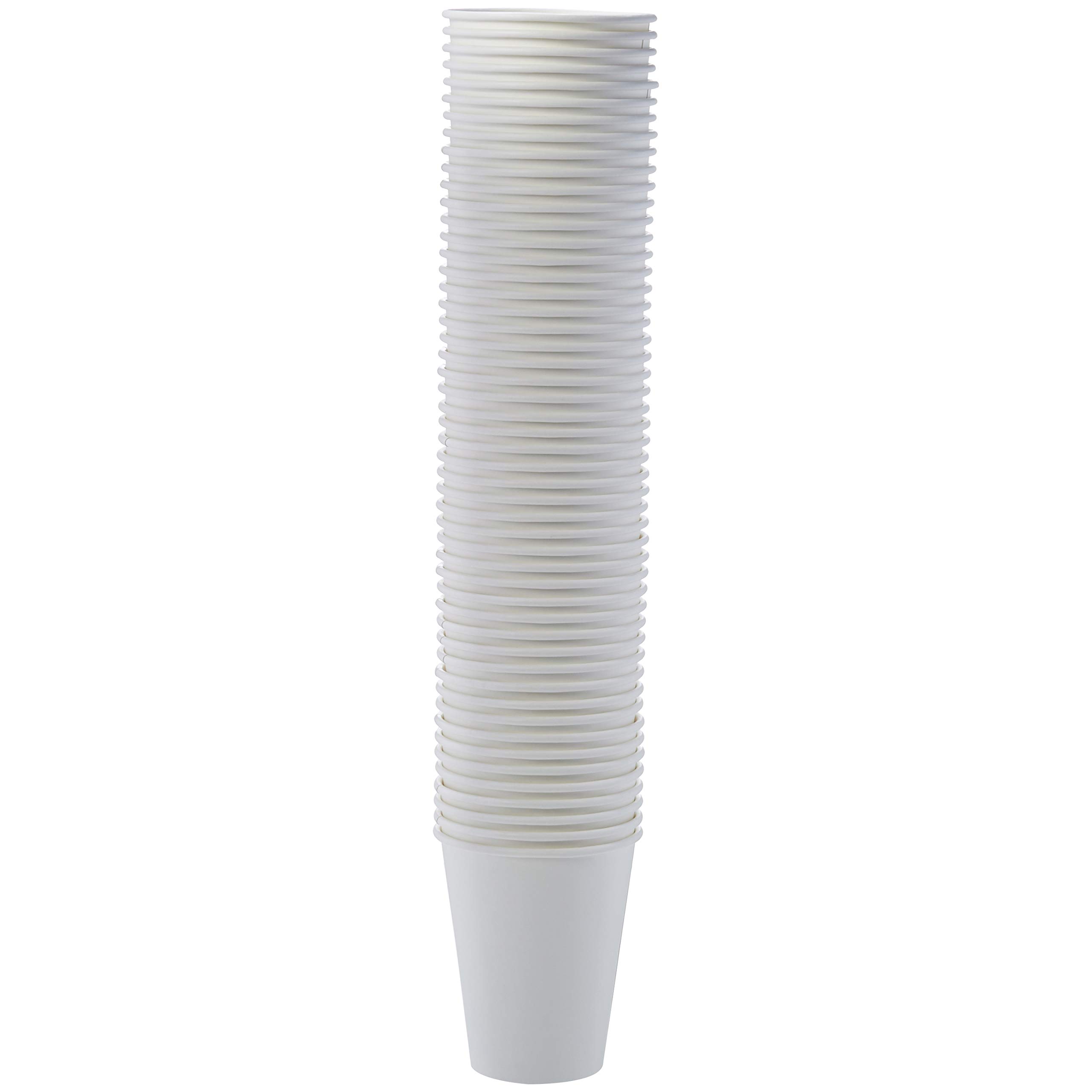 Amazon Basics Disposable Coffee Cups - 12 oz White Paper Cups (1000 Pack) for Hot Beverages, Office Break Rooms, Cafes & Home Use