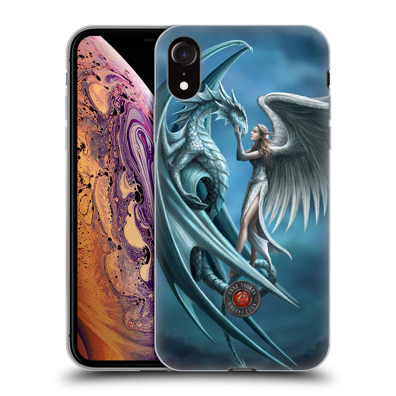 Officially Licensed Anne Stokes Silverback Dragon Friendship Soft Gel Case for Apple iPhone XR - Durable Protective Phone Cover with Unique Fantasy Art Design - Perfect Gift for Gamers & Fantasy Lovers