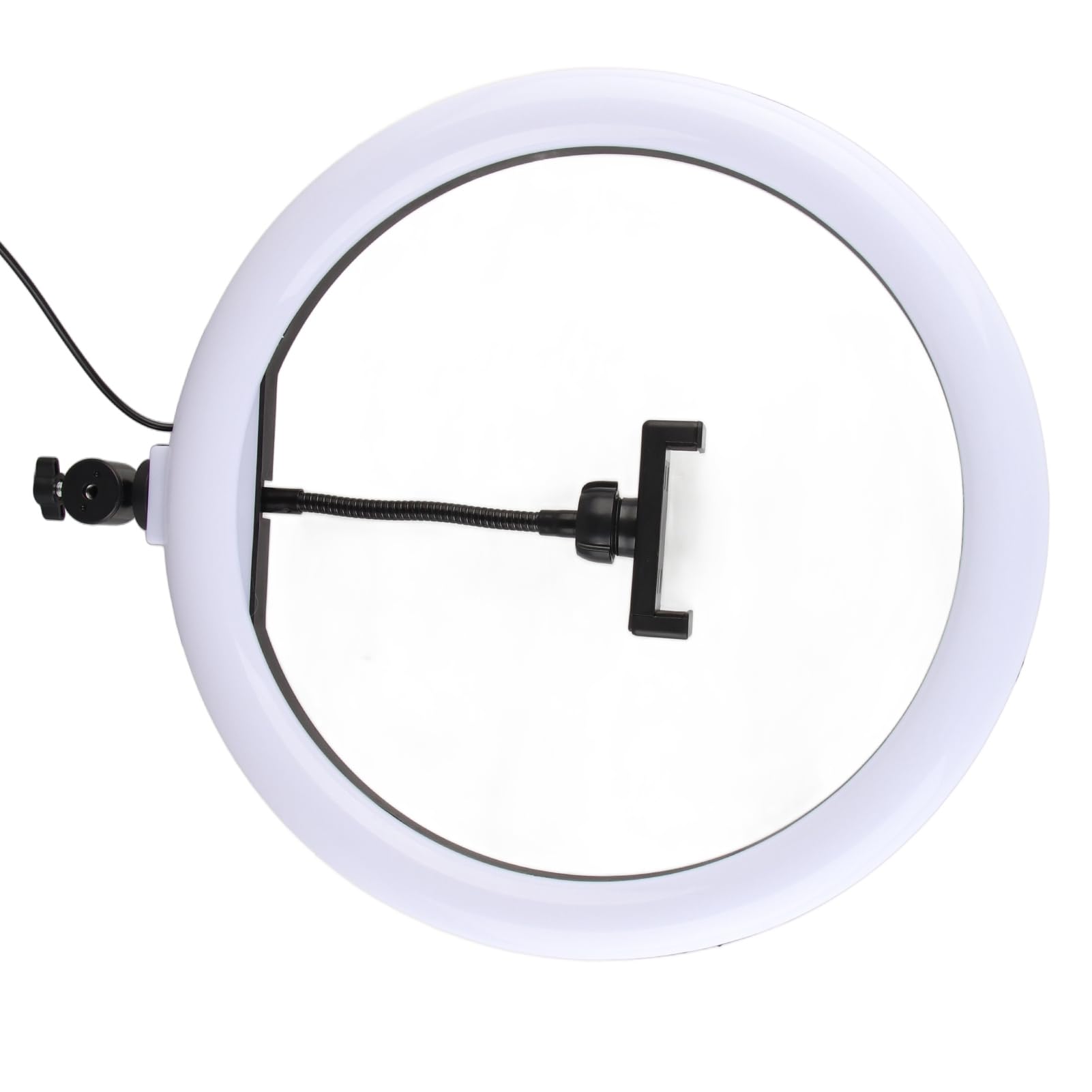 10W Portable LED Ring Light with Phone Holder - Adjustable Brightness 3000-600K for Selfies & Video Calls