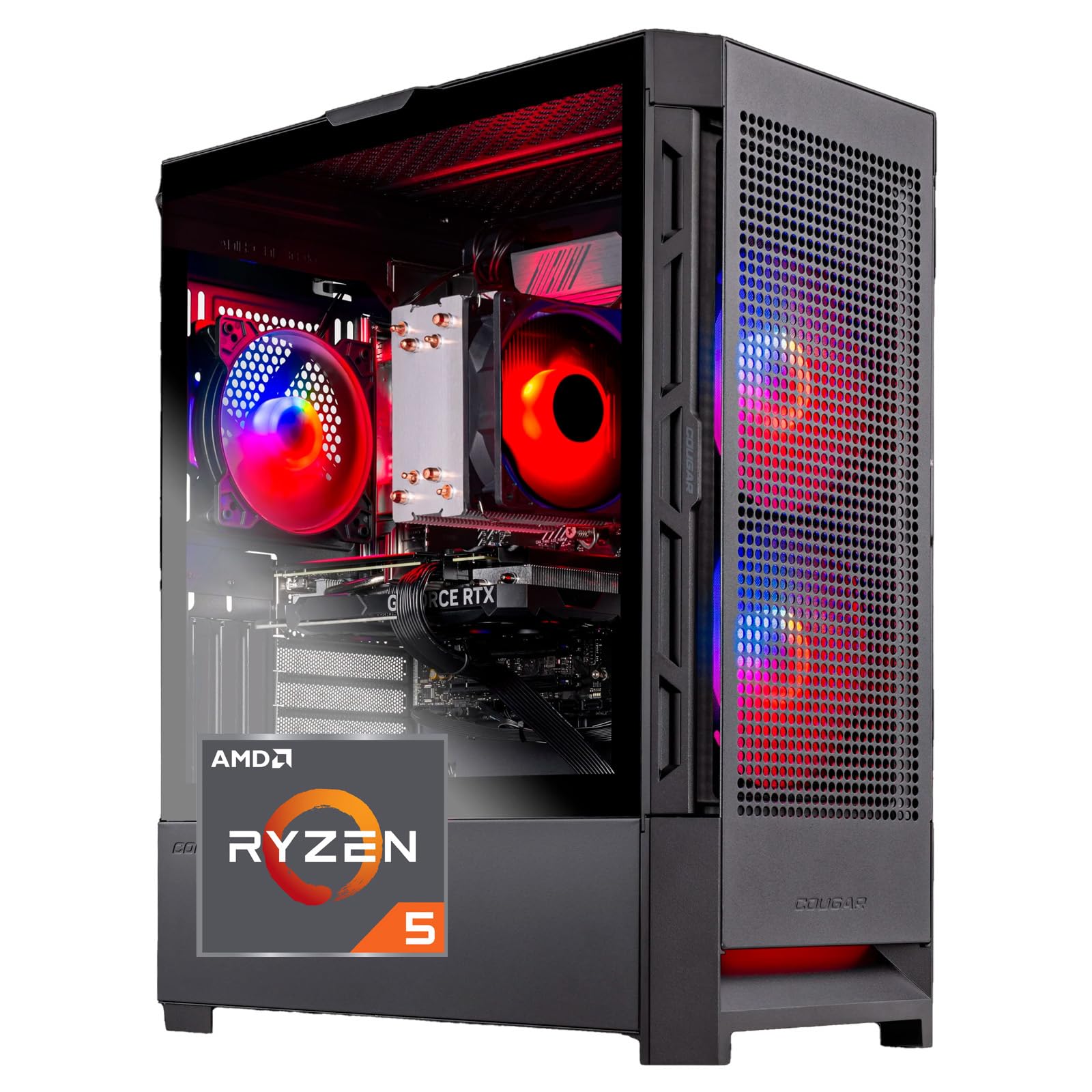 Skytech Blaze4 Mini Gaming PC Desktop - AMD Ryzen 5 5600 (3.5GHz, 4.4GHz Turbo), NVIDIA RTX 4060 8GB GDDR6X, 1TB SSD, 16GB DDR4 3200MHz, 650W Gold PSU, WiFi 6, Windows 11 Home - Perfect for 1080p/1440p Gaming, Streaming & Content Creation