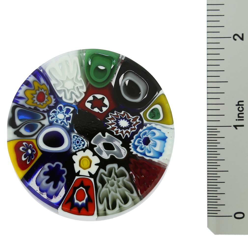 Authentic Murano Glass Millefiori Round Paperweight - Handmade in Venice Italy | Small Glass Paperweight for Office Desk Decor, Gift & Collectible