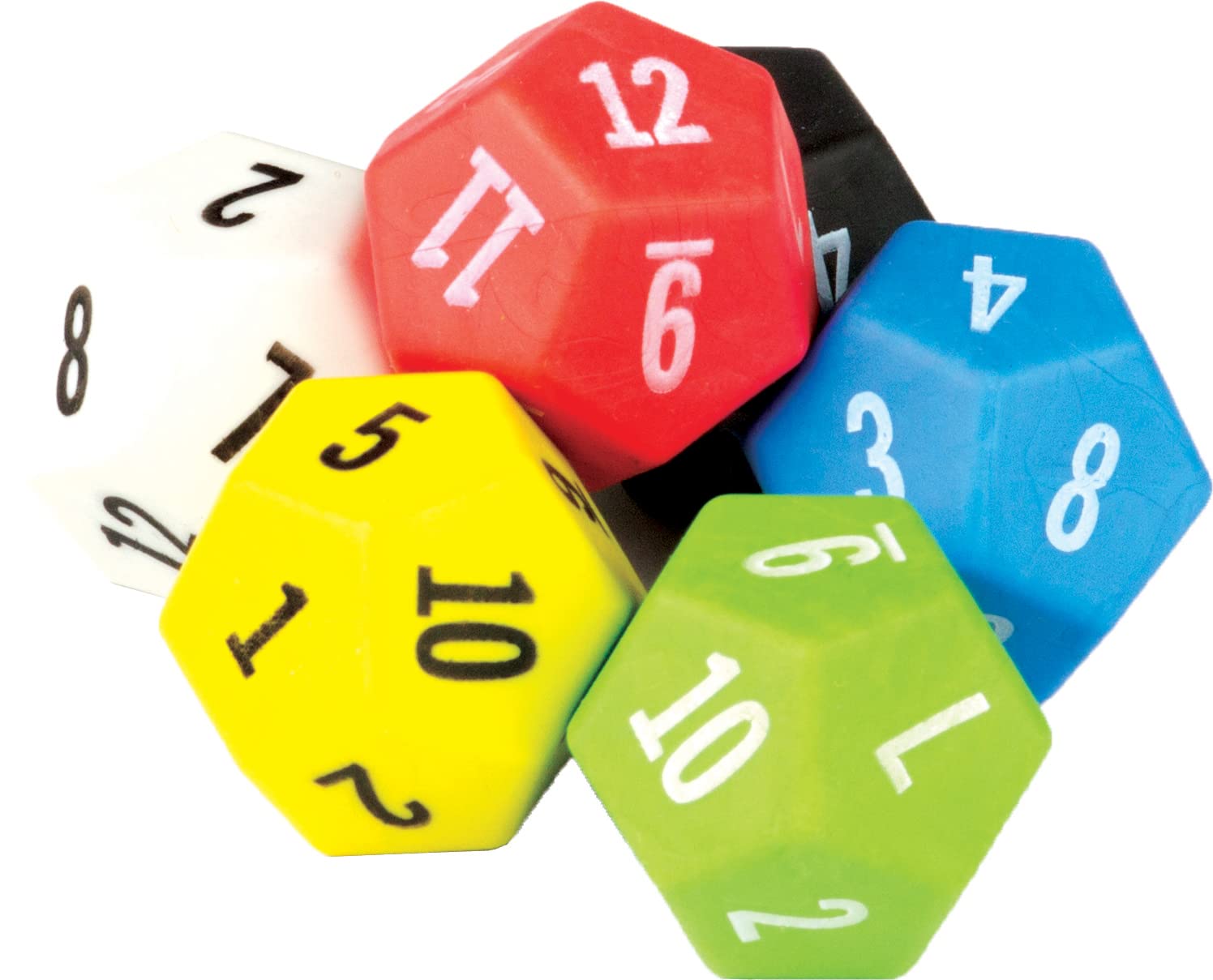 Teacher Created Resources® 12-Sided Dice Set - Pack of 6 Polyhedral Dice for Classroom Math Games, Probability Lessons & Tabletop RPGs