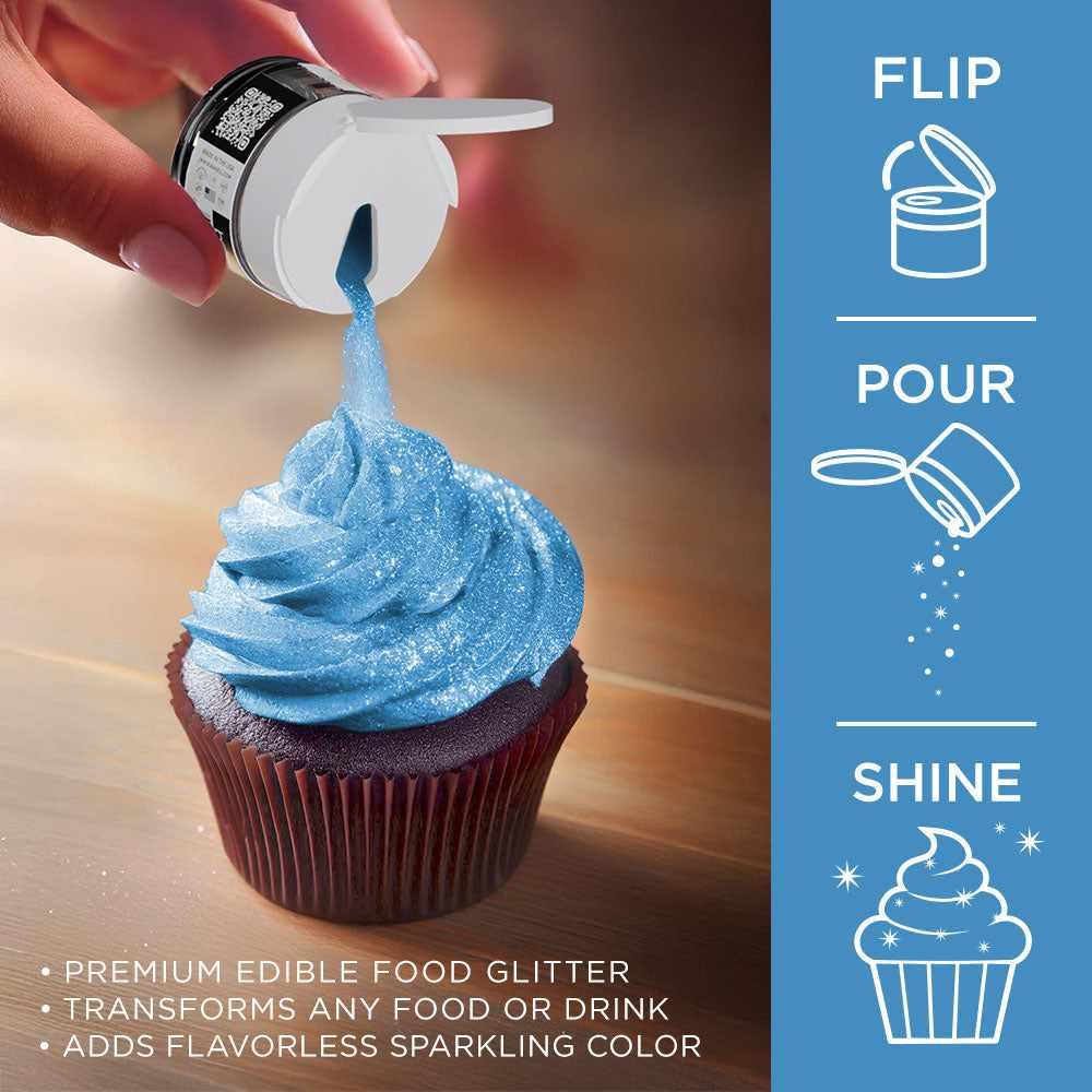 Deep Blue Edible Glitter for Baking & Cake Decorating | Tinker Dust® | Perfect for Cupcakes, Cookies, Desserts & DIY Crafts
