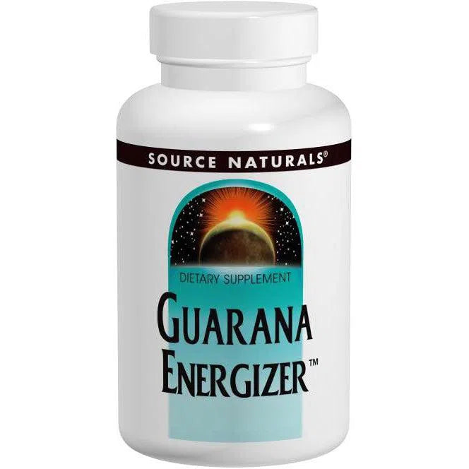 Source Naturals Guarana Energizer 900mg Supplement - Natural Energy Booster for Workouts, Focus & Mental Clarity | Vegan Capsules