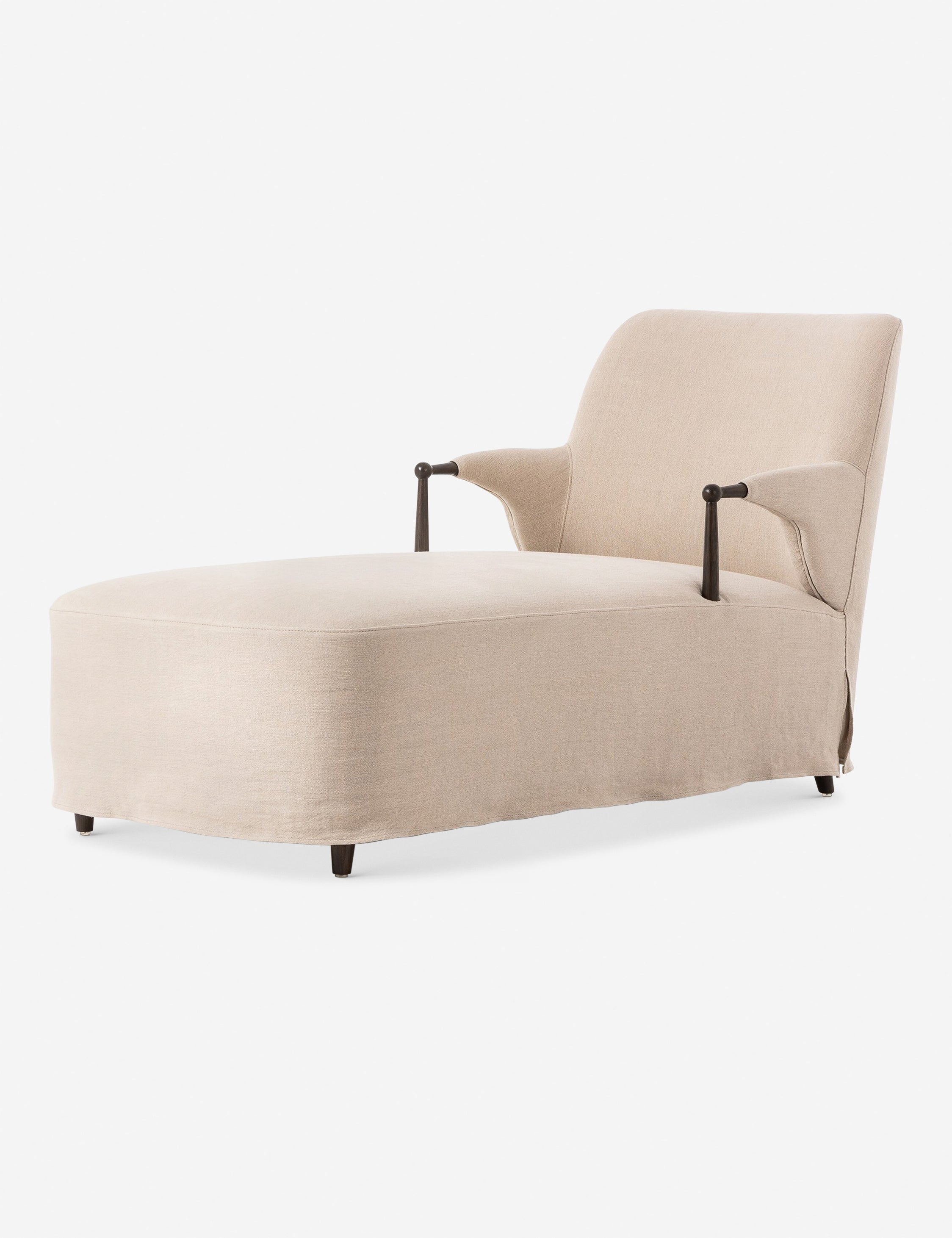 Brently Chaise Lounge Chair by Amber Lewis x Four Hands - Modern Upholstered Accent Chair for Living Room, Bedroom & Office