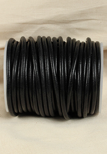 Premium 6mm Black Leather Cord for Jewelry Making - 2.5 Meters (8.2 Feet) - DIY Bracelets, Necklaces & Craft Projects - Perfect for Macrame, Beading & Handmade Accessories