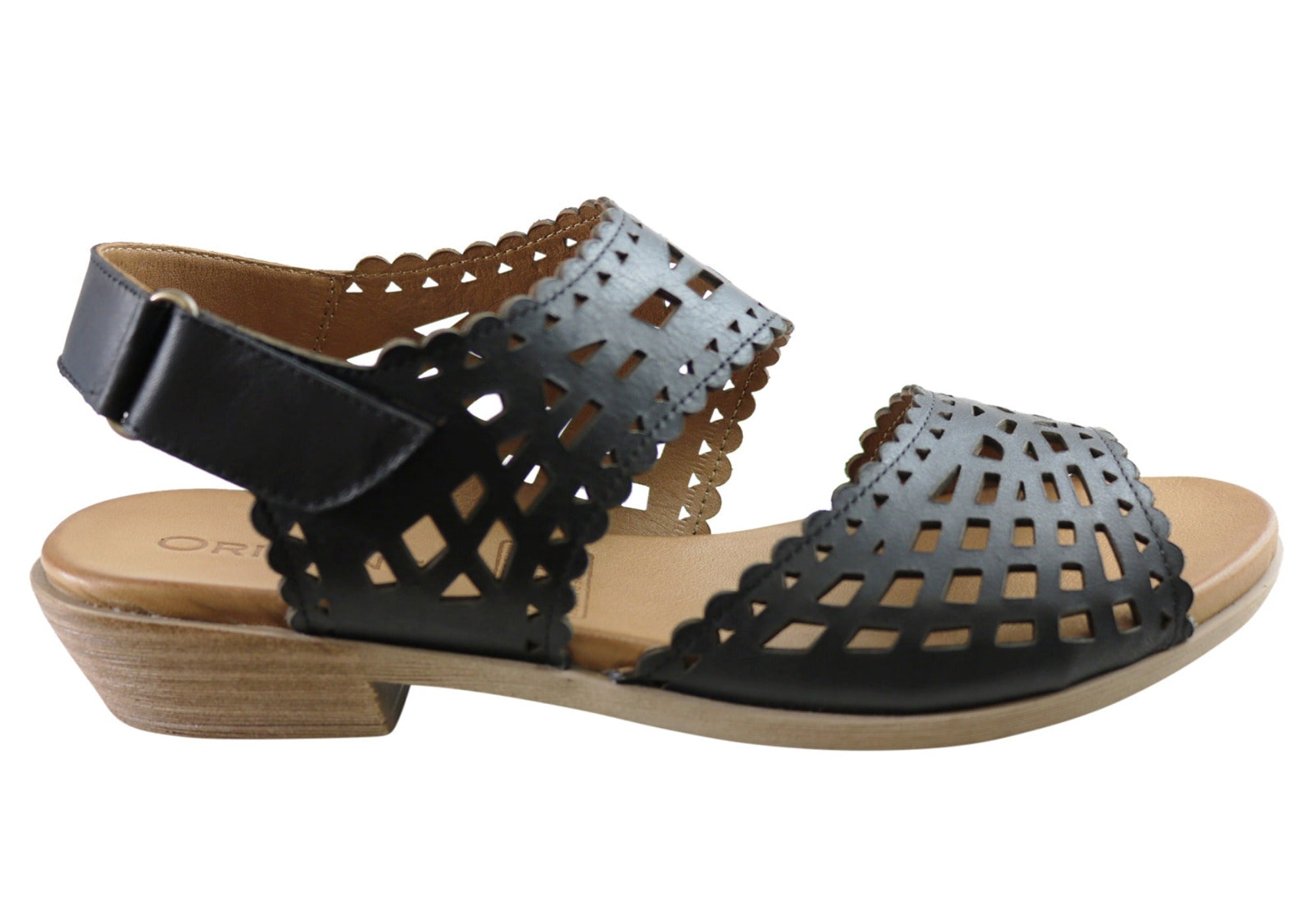 Orizonte Kelvy Women's Comfortable Leather Low Heel Sandals - European Style Summer Casual Shoes for Walking, Travel & Beach Outfits