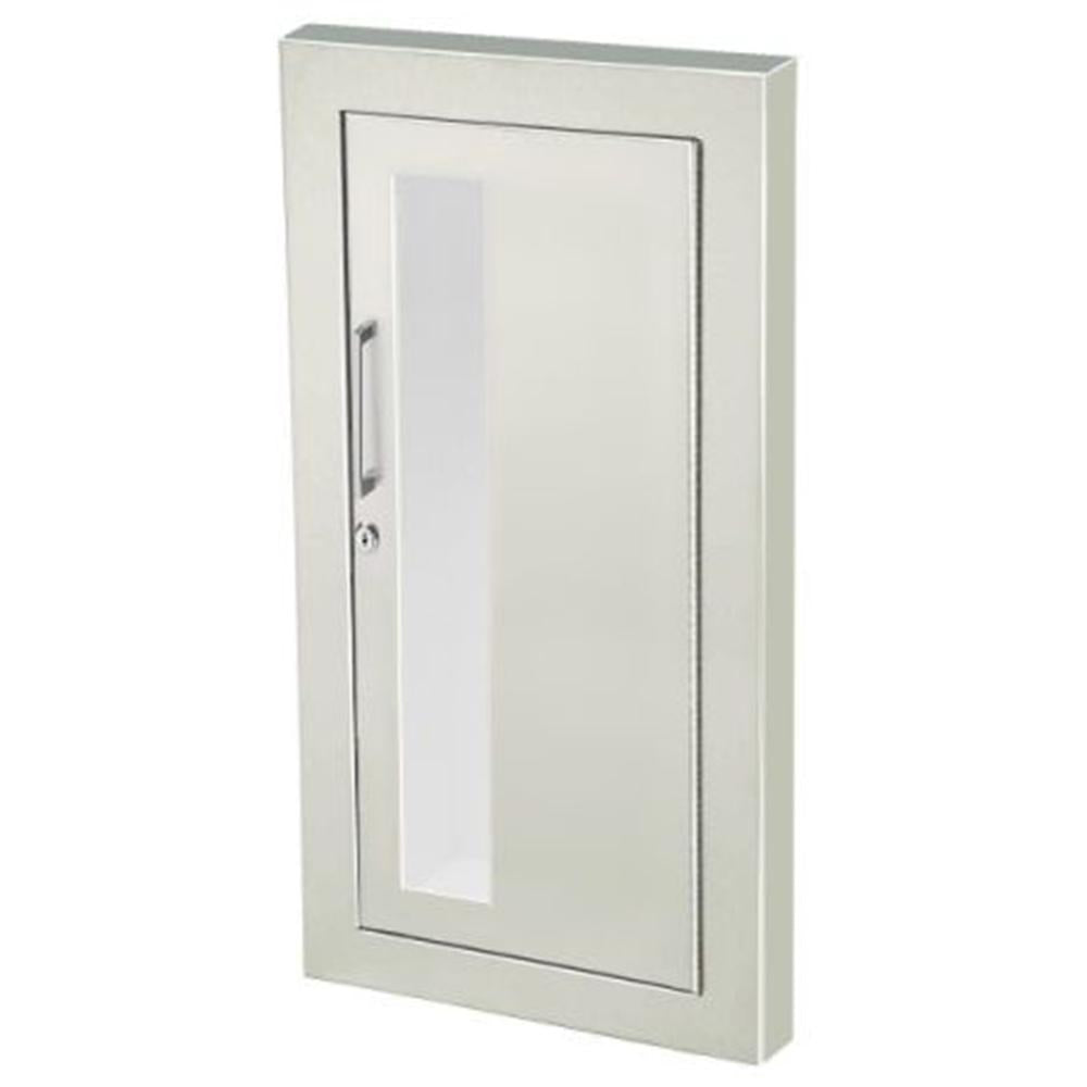 JL Industries 1036W10 Cosmopolitan Fire Extinguisher Cabinet - Vertical Duo with Pull Handle & SAF-T-LOK - Ideal for Office Buildings, Schools, and Commercial Spaces